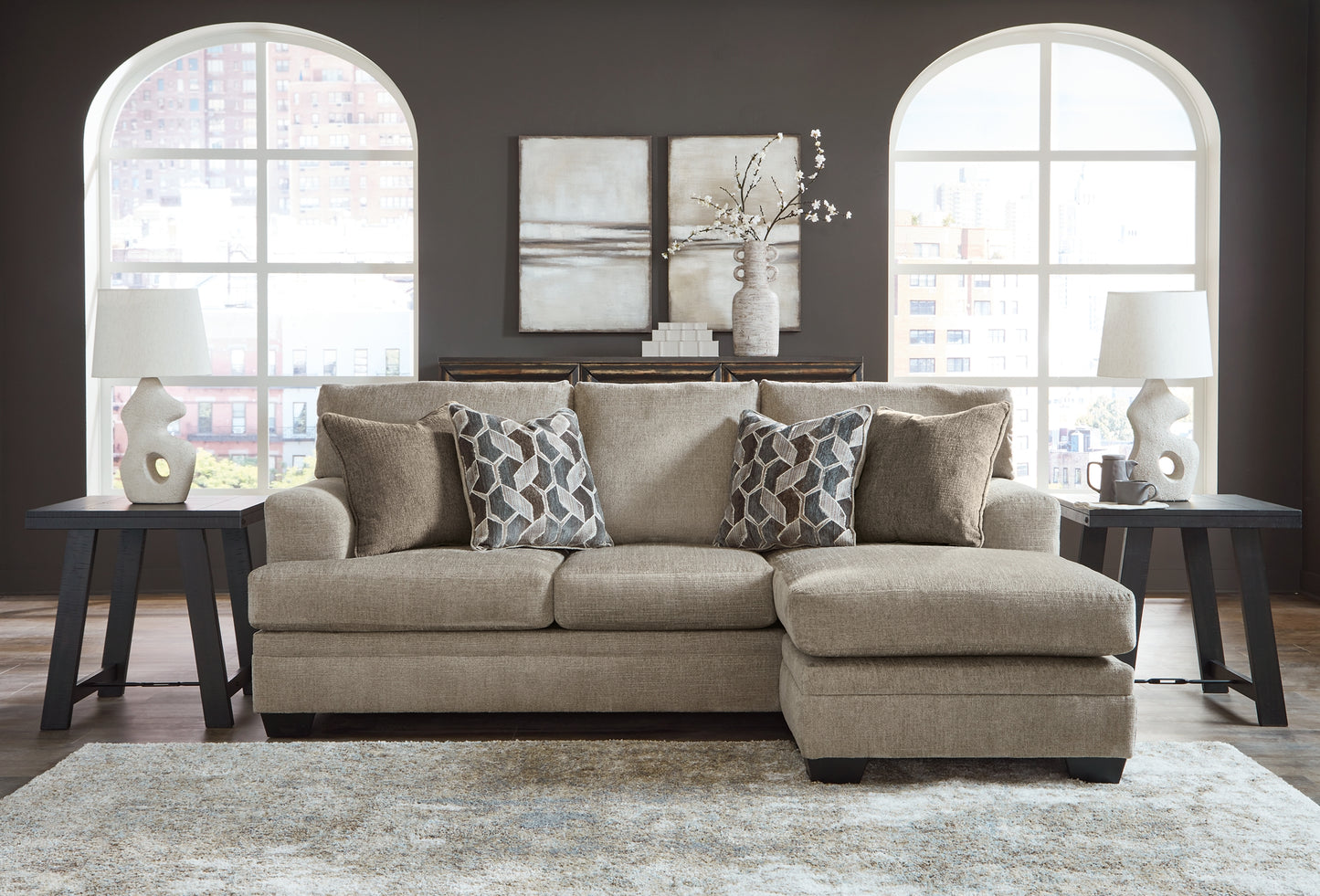 Stonemeade Sofa Chaise, Oversized Chair, and Ottoman