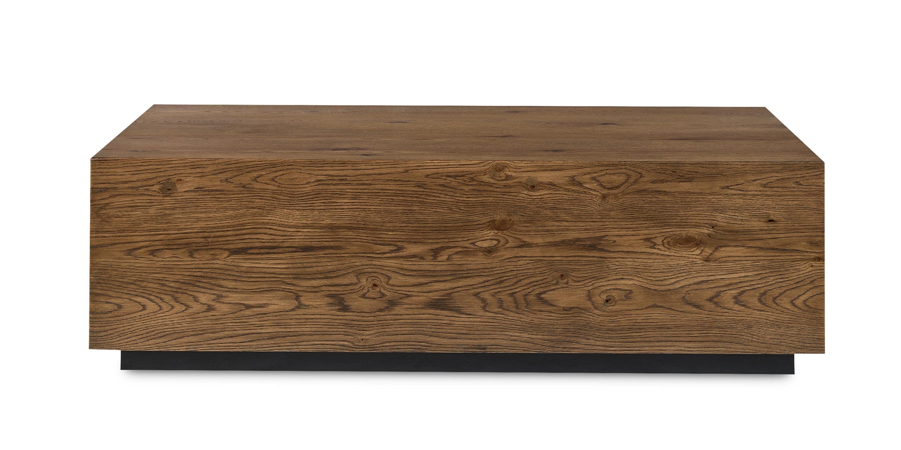 Bassett Cascade Oak Rectangular Coffee Table with Casters — Made in USA Bassett Coffee Table