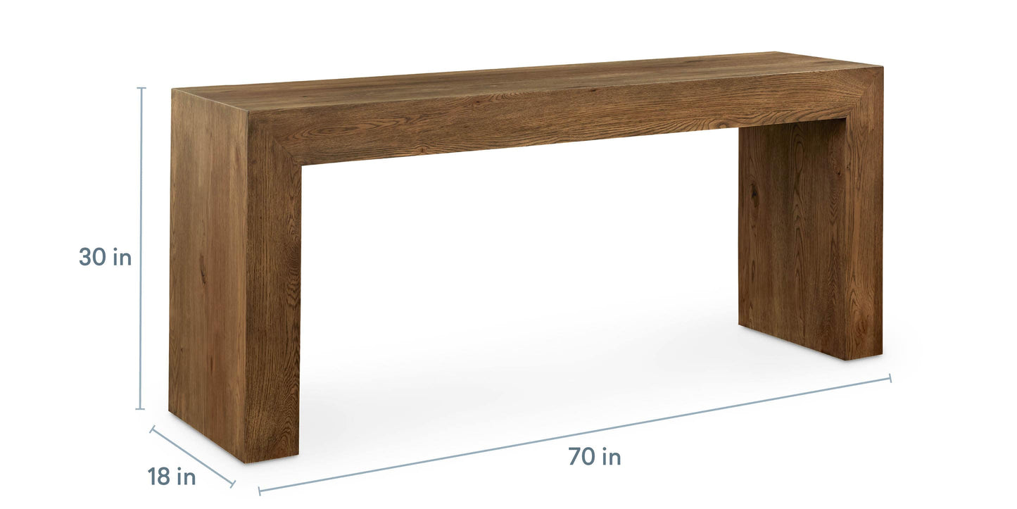 Bassett Cascade Oak Console Table — 70-Inch, Made in the USA Bassett Console Table