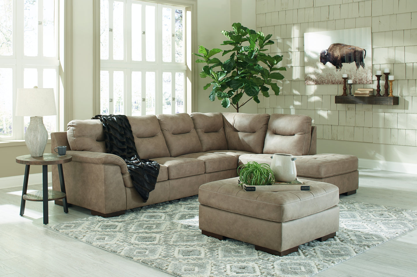 Maderla 2-Piece Sectional with Ottoman