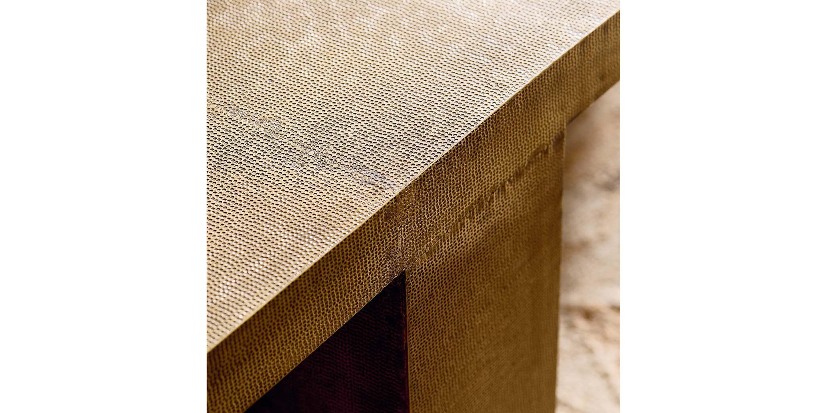 Bassett Vansant Square Cocktail Table — Brass Metal Cladding Bassett Coffee Table