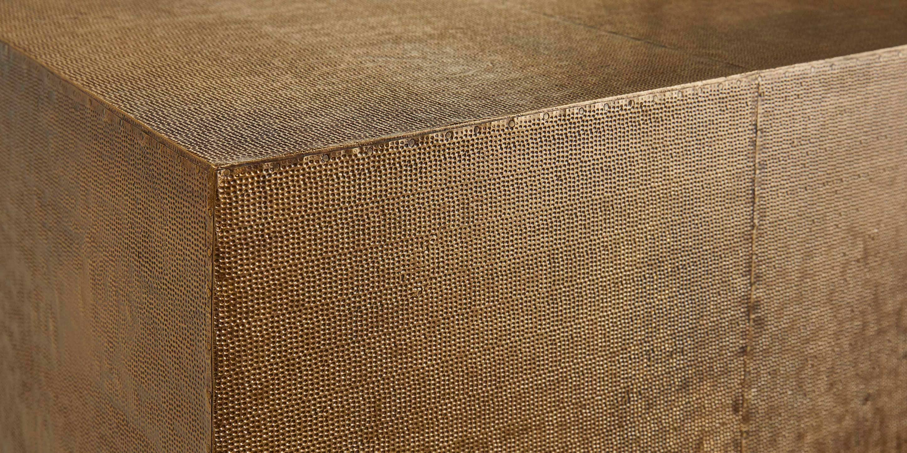 Bassett Vansant Lamp Table — Hand-Applied Brass Cladding Bassett End Table
