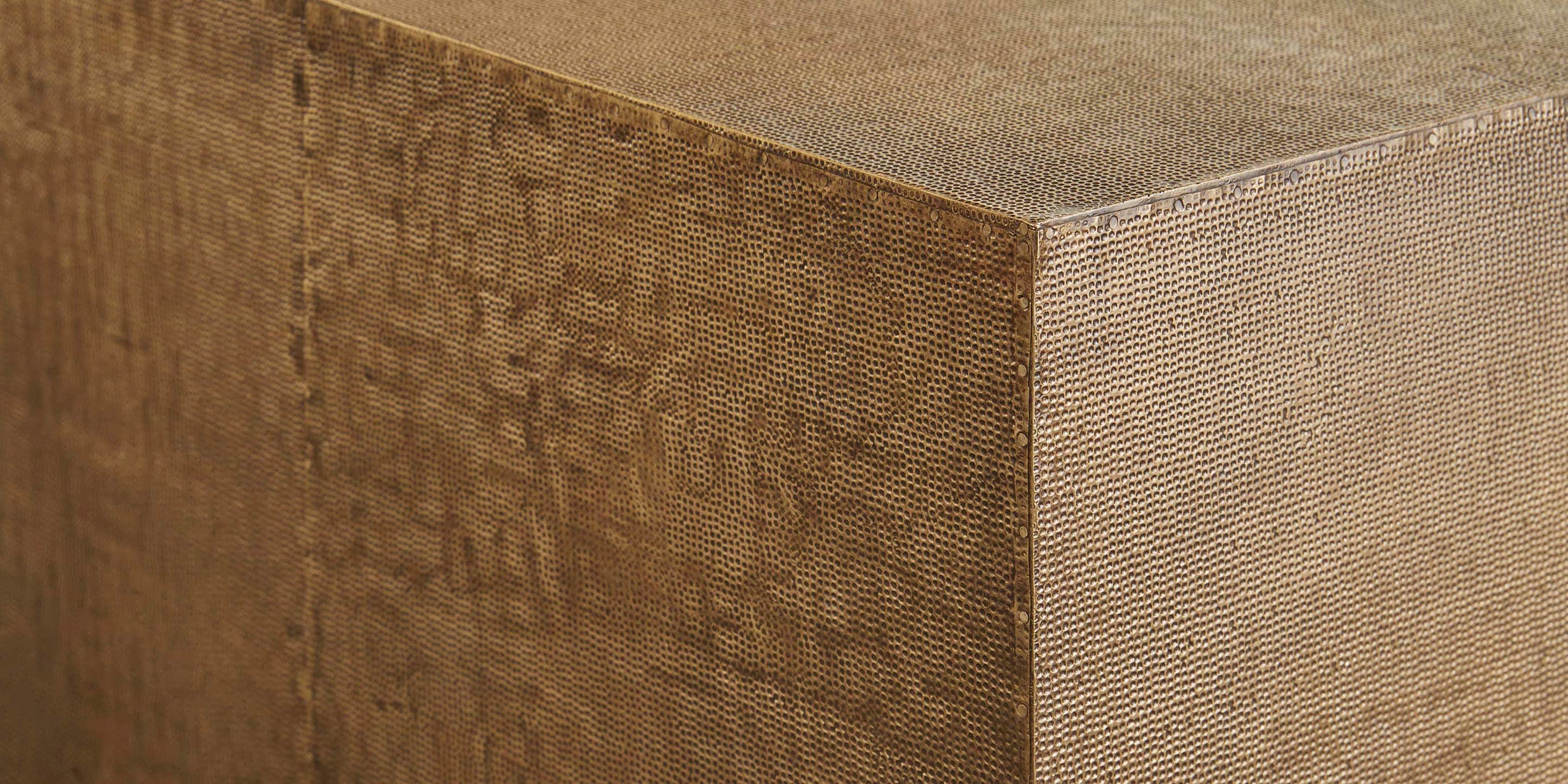 Bassett Vansant Lamp Table — Hand-Applied Brass Cladding Bassett End Table