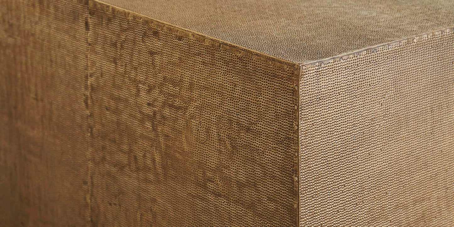 Bassett Vansant Lamp Table — Hand-Applied Brass Cladding Bassett End Table