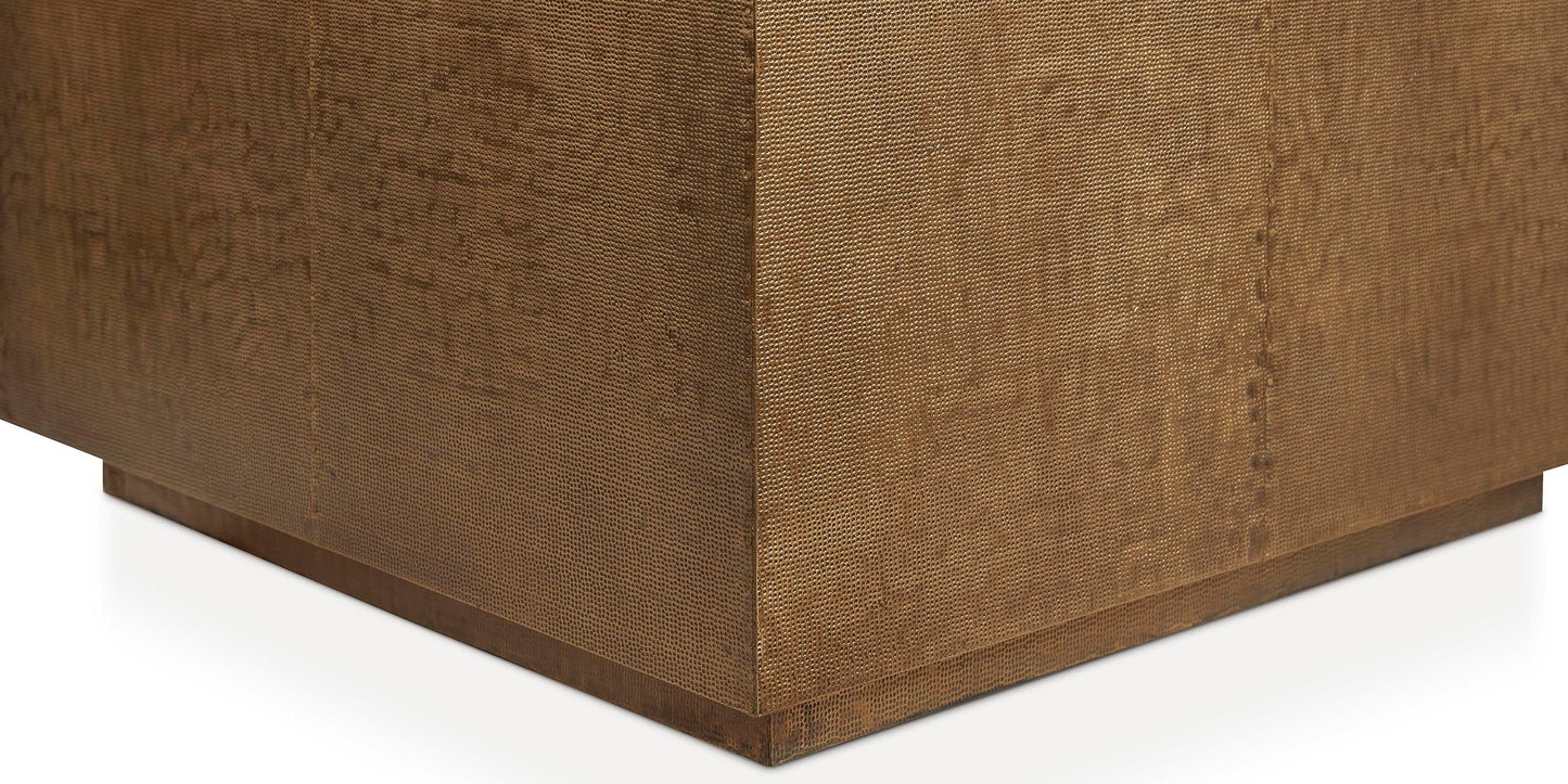 Bassett Vansant Lamp Table — Hand-Applied Brass Cladding Bassett End Table