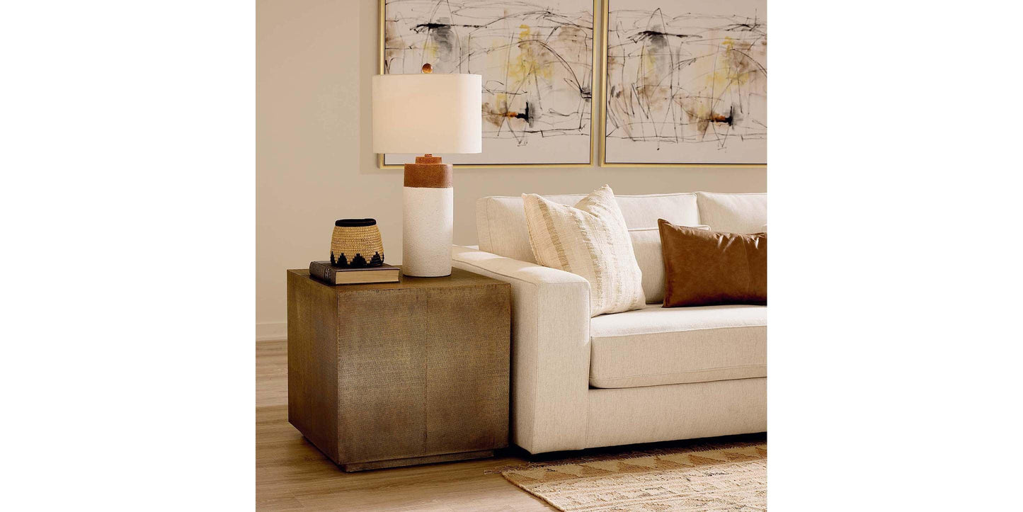 Bassett Vansant Lamp Table — Hand-Applied Brass Cladding Bassett End Table