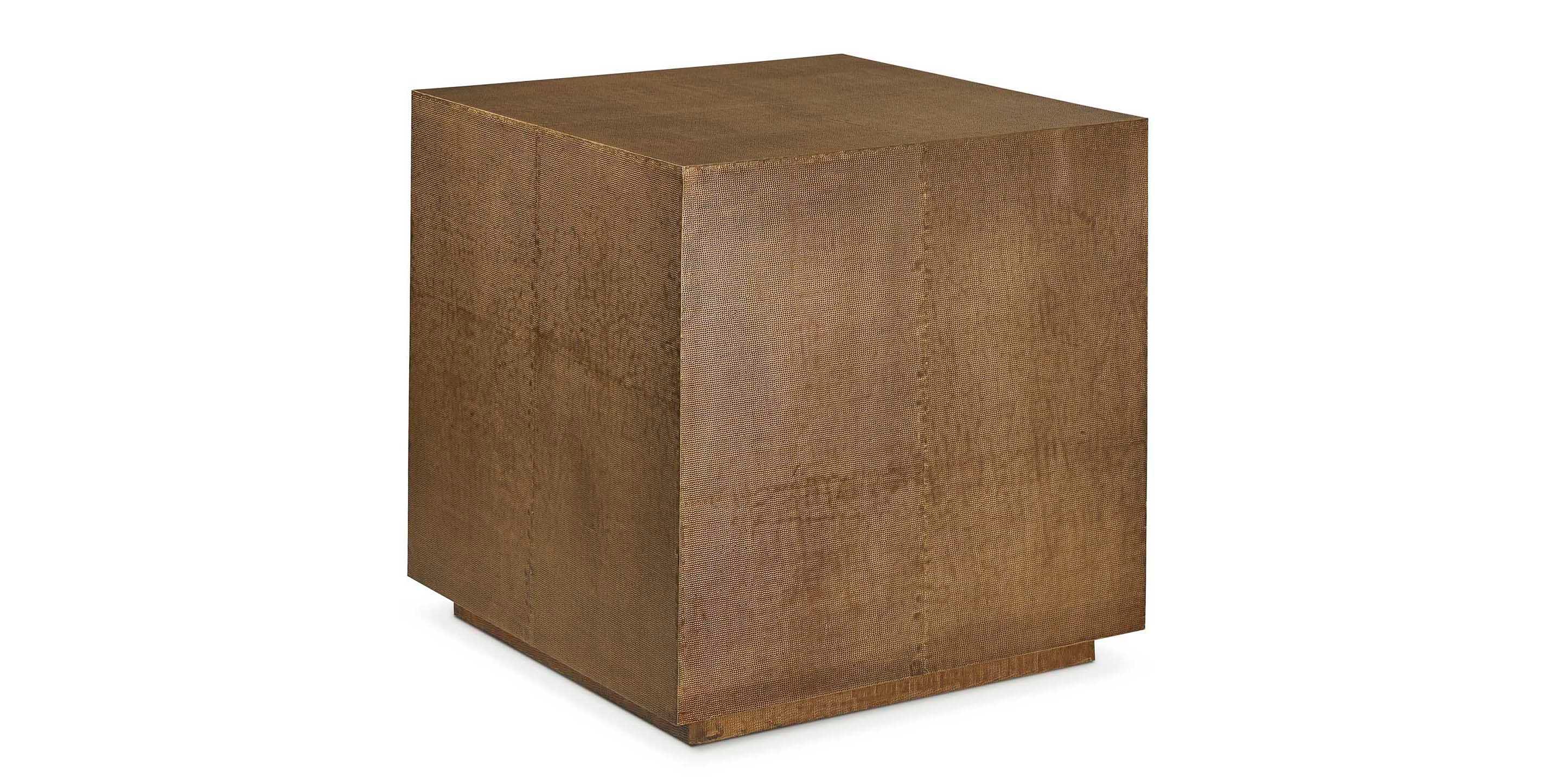 Bassett Vansant Lamp Table — Hand-Applied Brass Cladding Bassett End Table