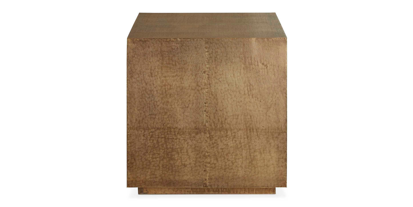 Bassett Vansant Lamp Table — Hand-Applied Brass Cladding Bassett End Table