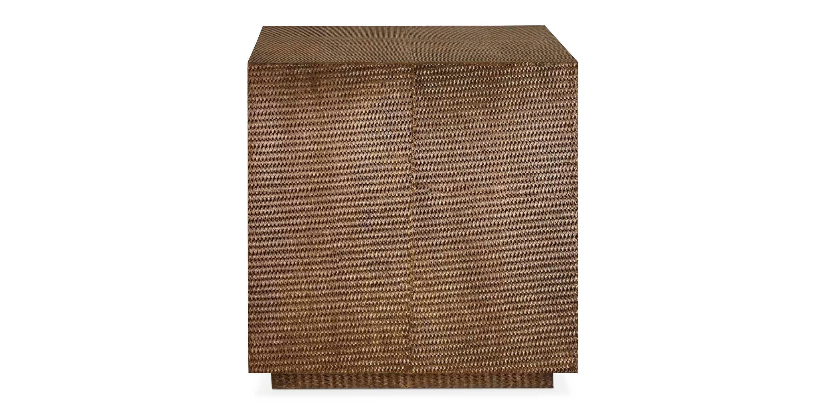 Bassett Vansant Lamp Table — Hand-Applied Brass Cladding Bassett End Table