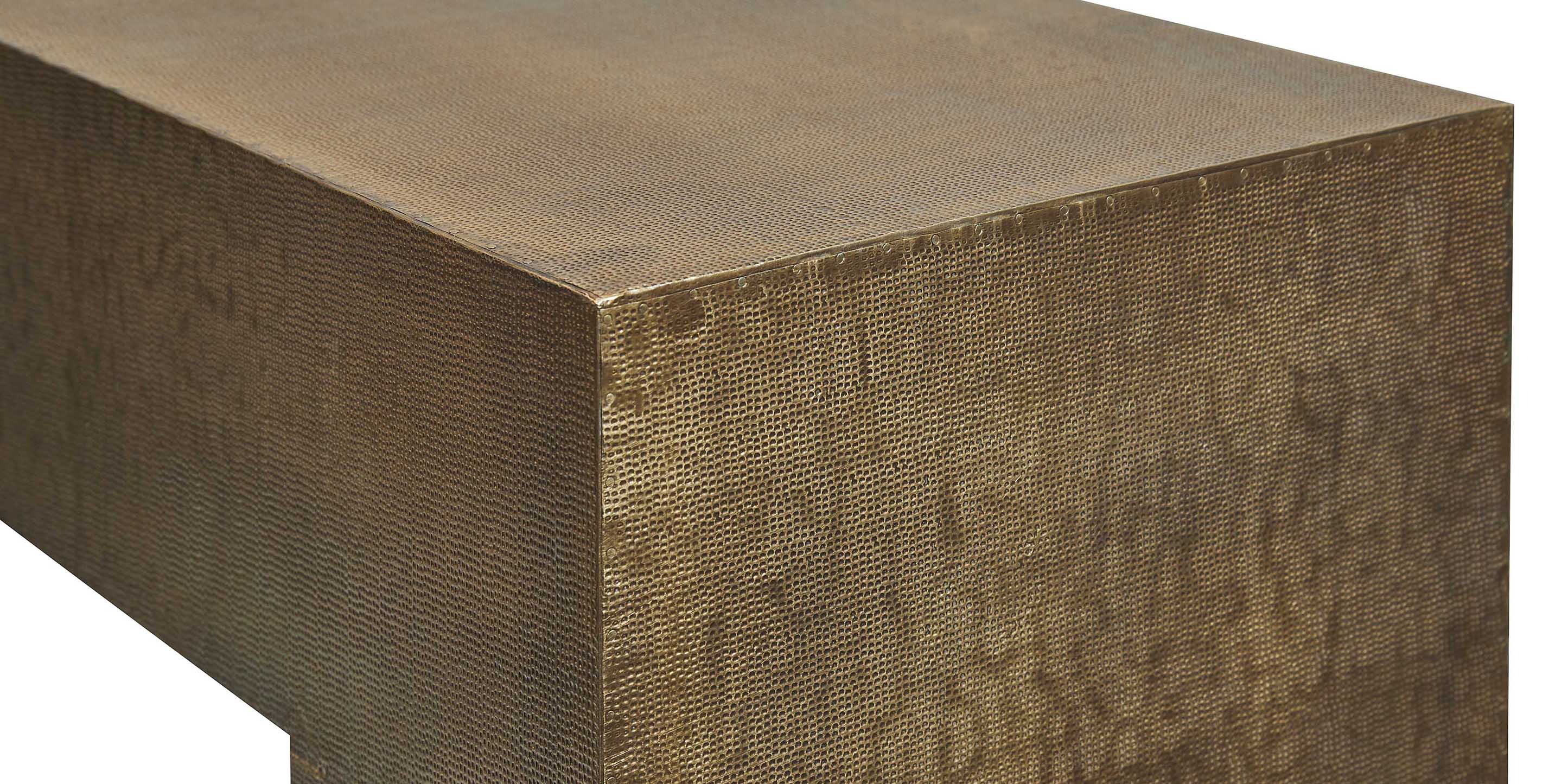 Bassett Vansant Console Table — Brass Cladding, 72 Inches Bassett Console Table