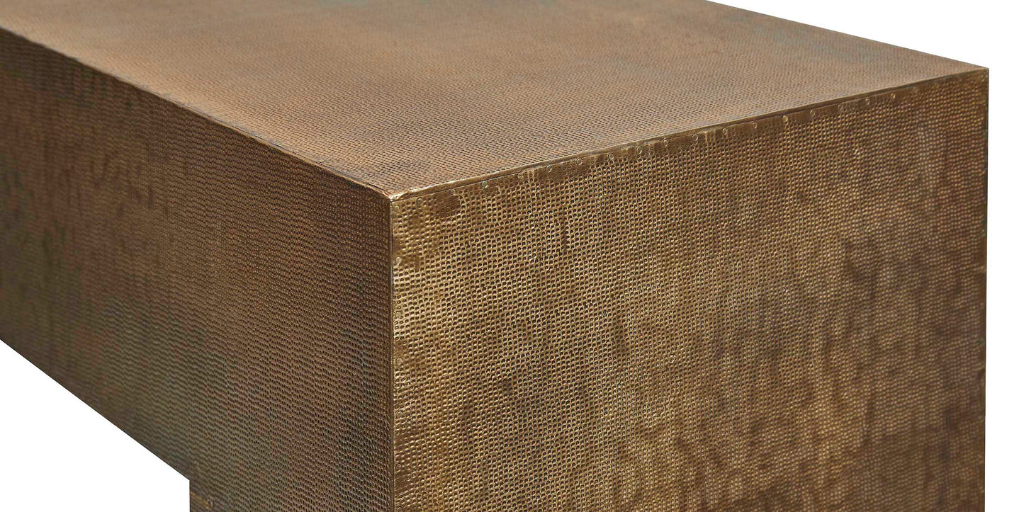Bassett Vansant Console Table — Brass Cladding, 72 Inches Bassett Console Table