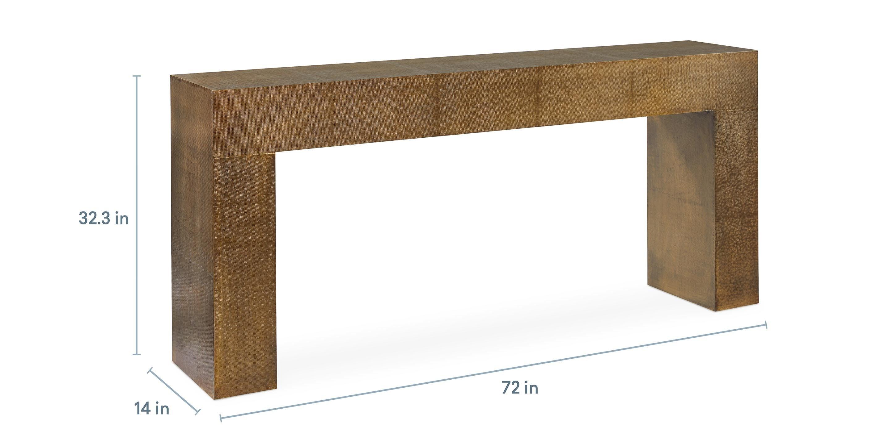 Bassett Vansant Console Table — Brass Cladding, 72 Inches Bassett Console Table