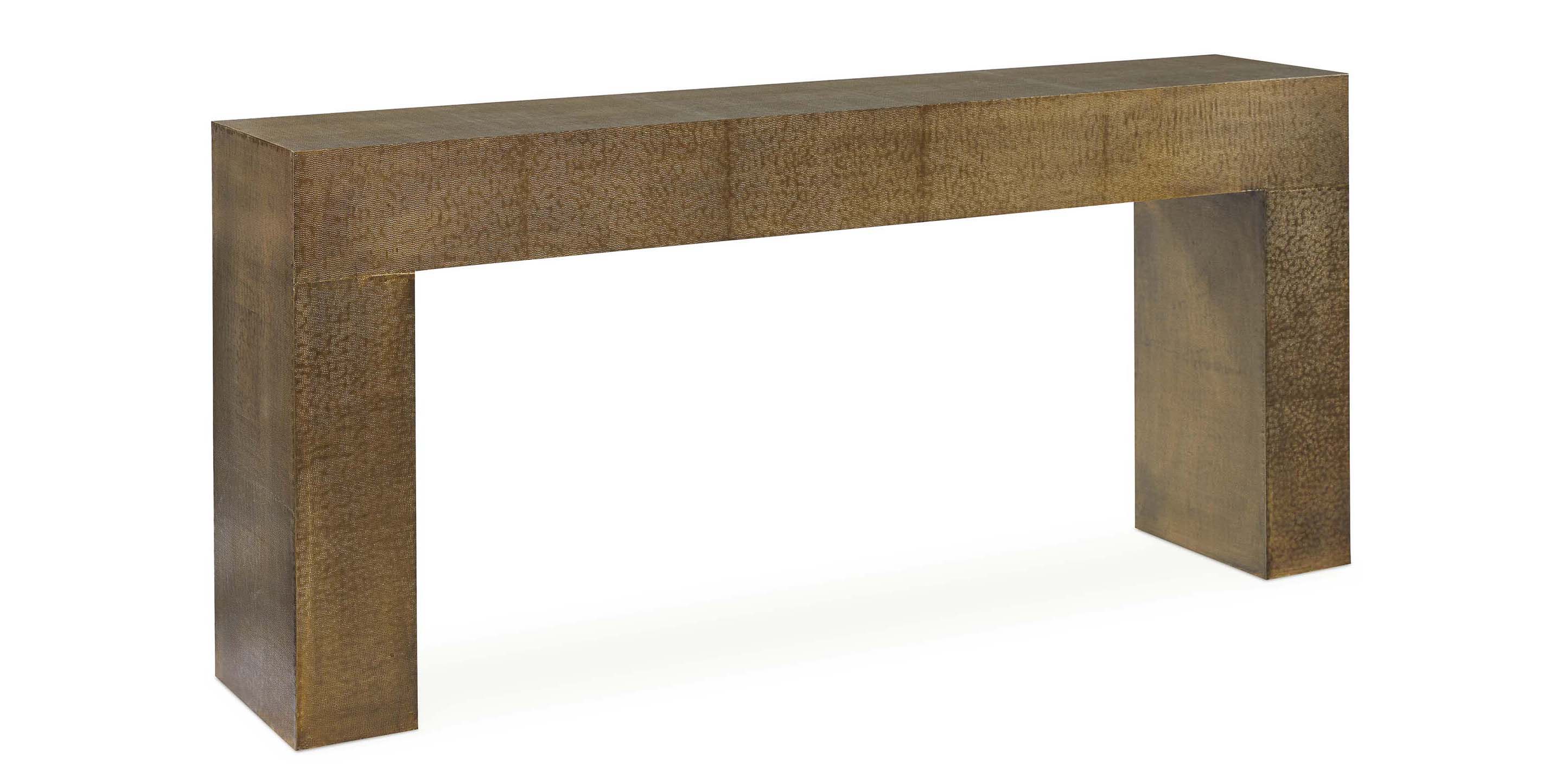Bassett Vansant Console Table — Brass Cladding, 72 Inches Bassett Console Table