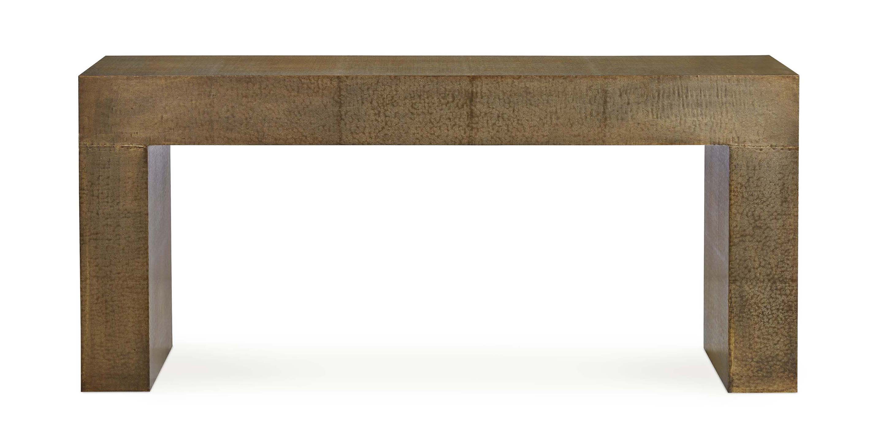 Bassett Vansant Console Table — Brass Cladding, 72 Inches Bassett Console Table