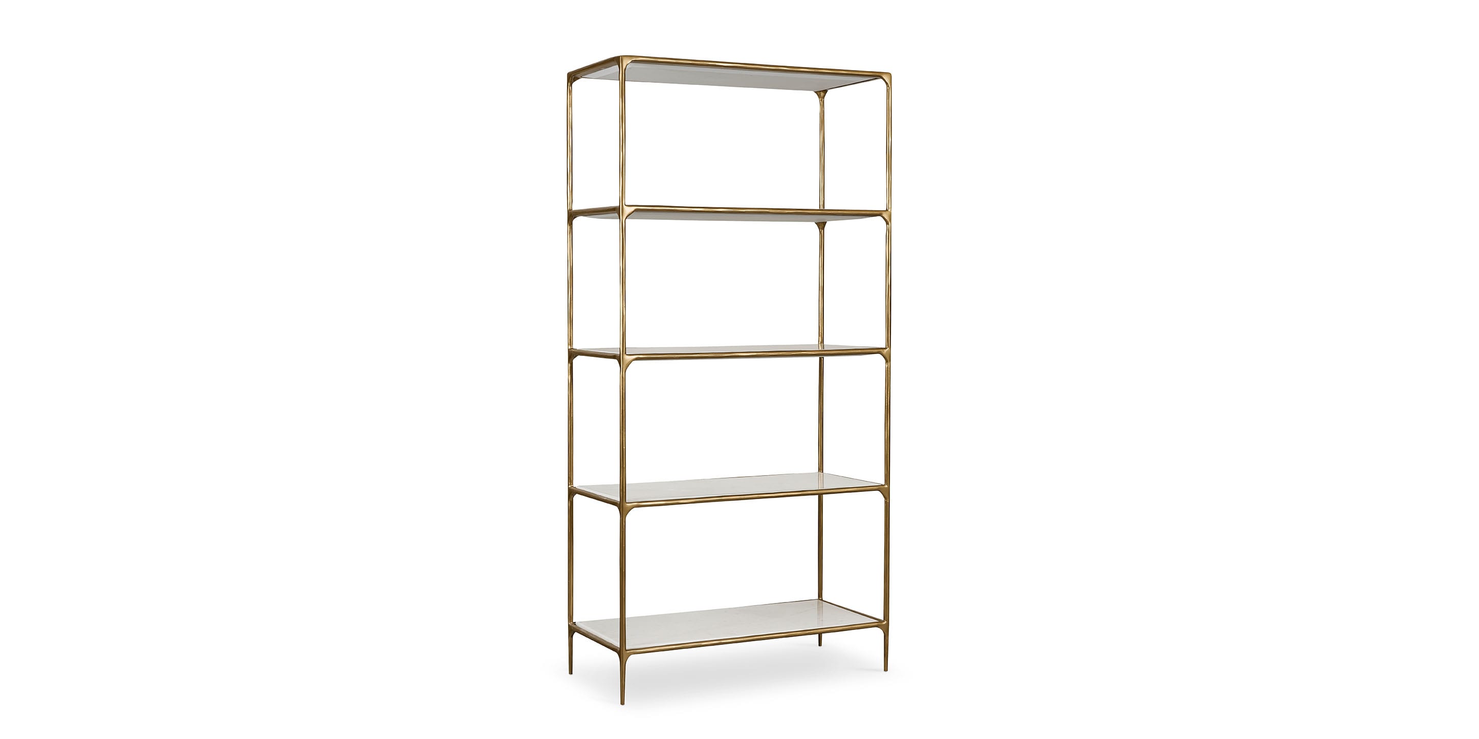 Bassett Keswick Complete Etagere — Bronze Frame, Stone Shelves