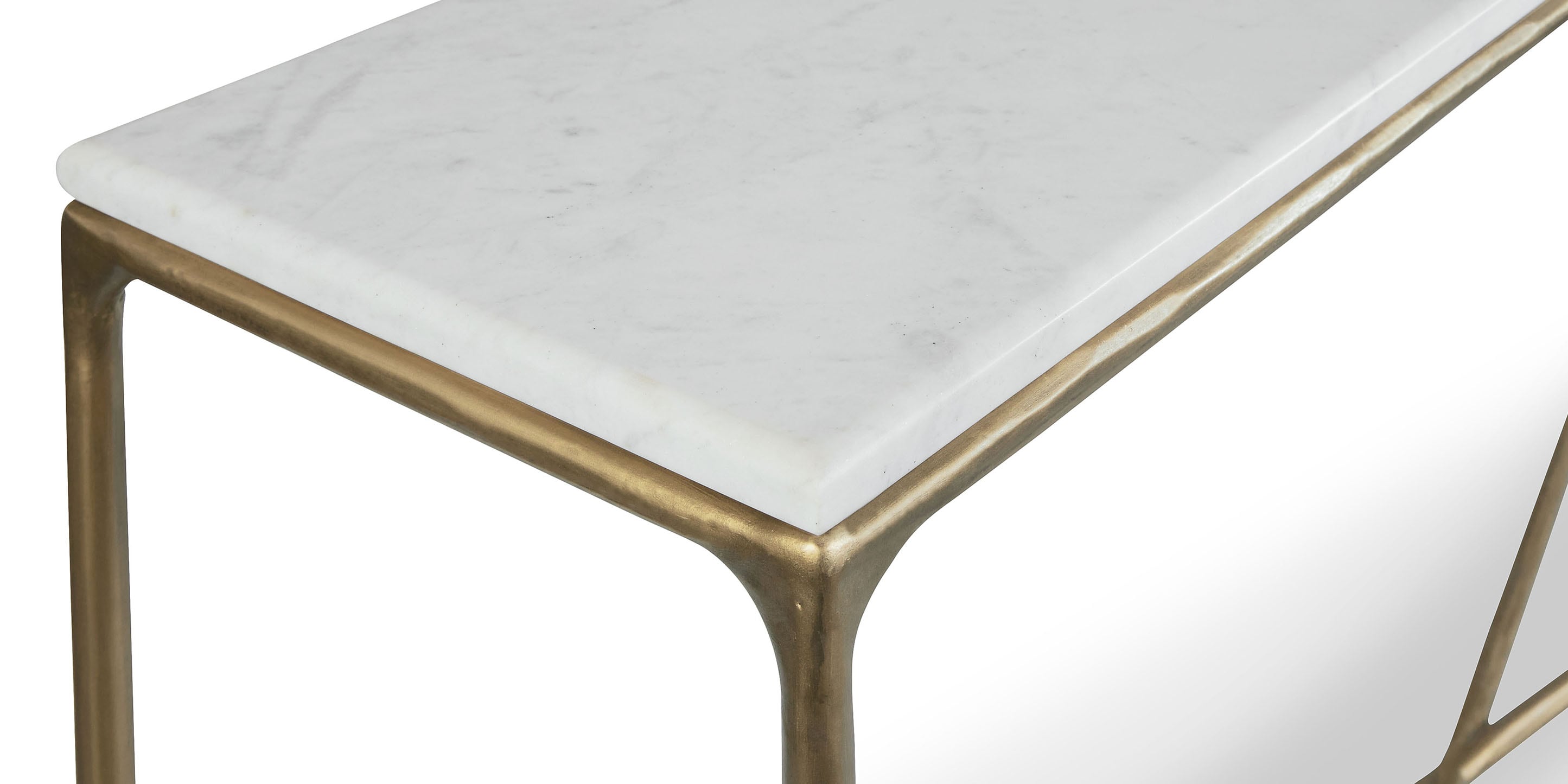 Bassett Keswick Console Table — Sealed Marble Top, Made in USA