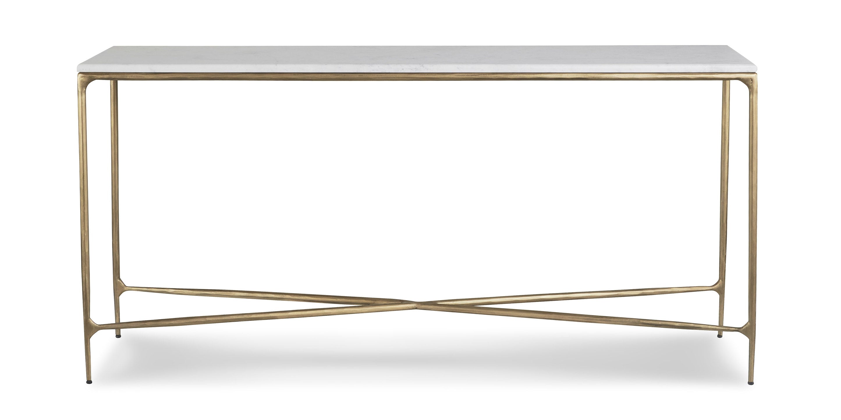 Bassett Keswick Console Table — Sealed Marble Top, Made in USA