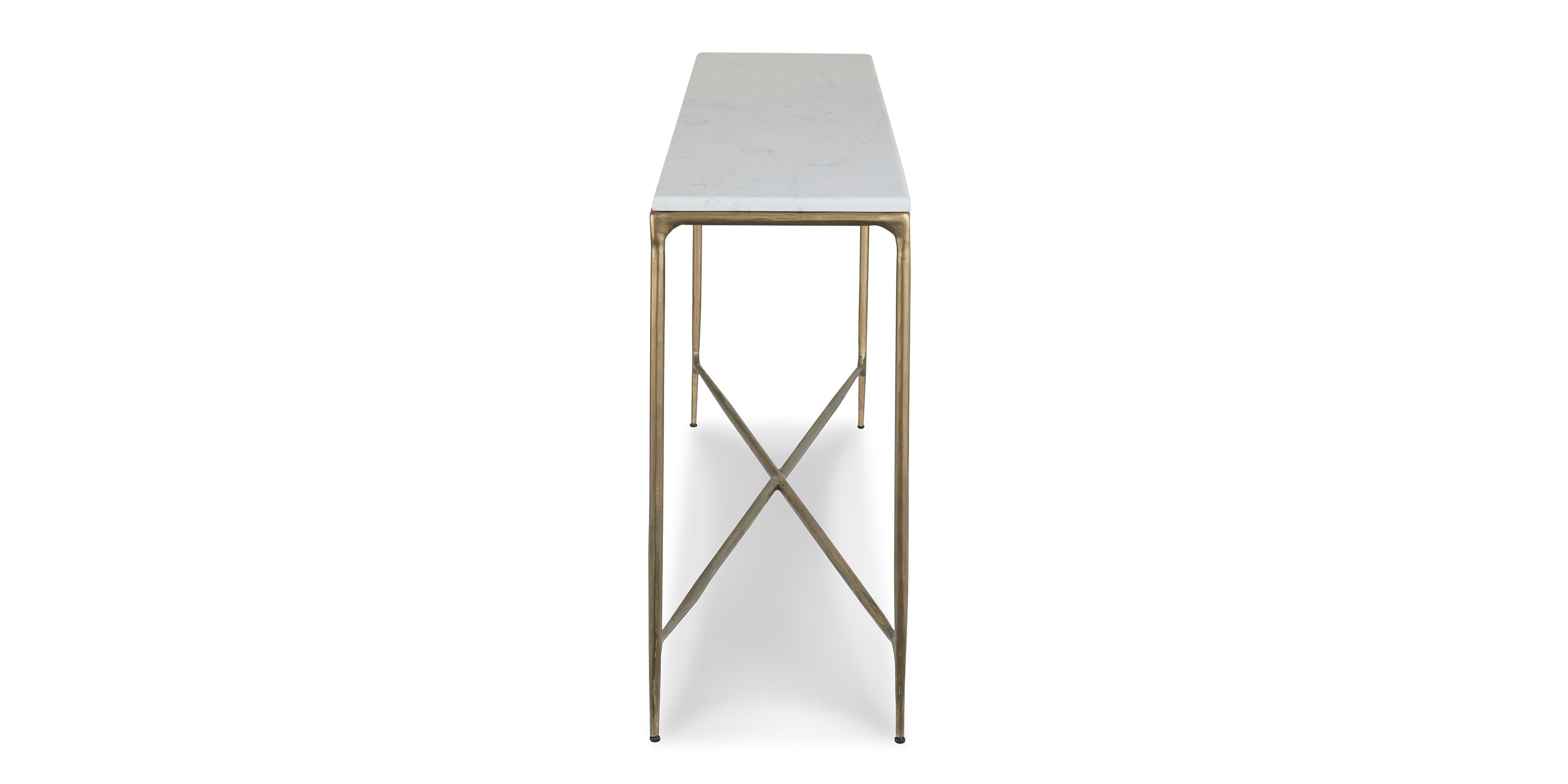 Bassett Keswick Console Table — Sealed Marble Top, Made in USA