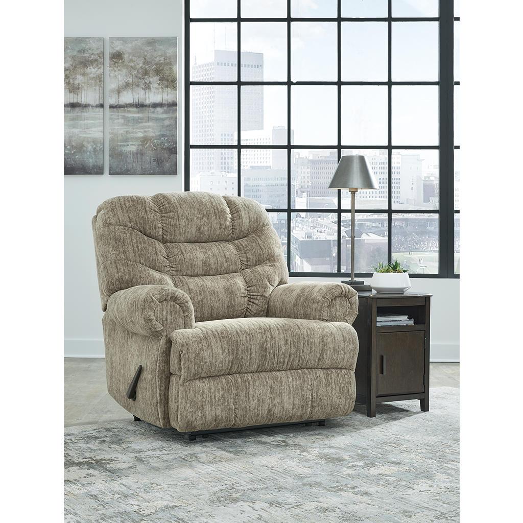 Movie Man Recliner — Taupe with Steel-to-Floor Build Signature Design by Ashley® Living Room
