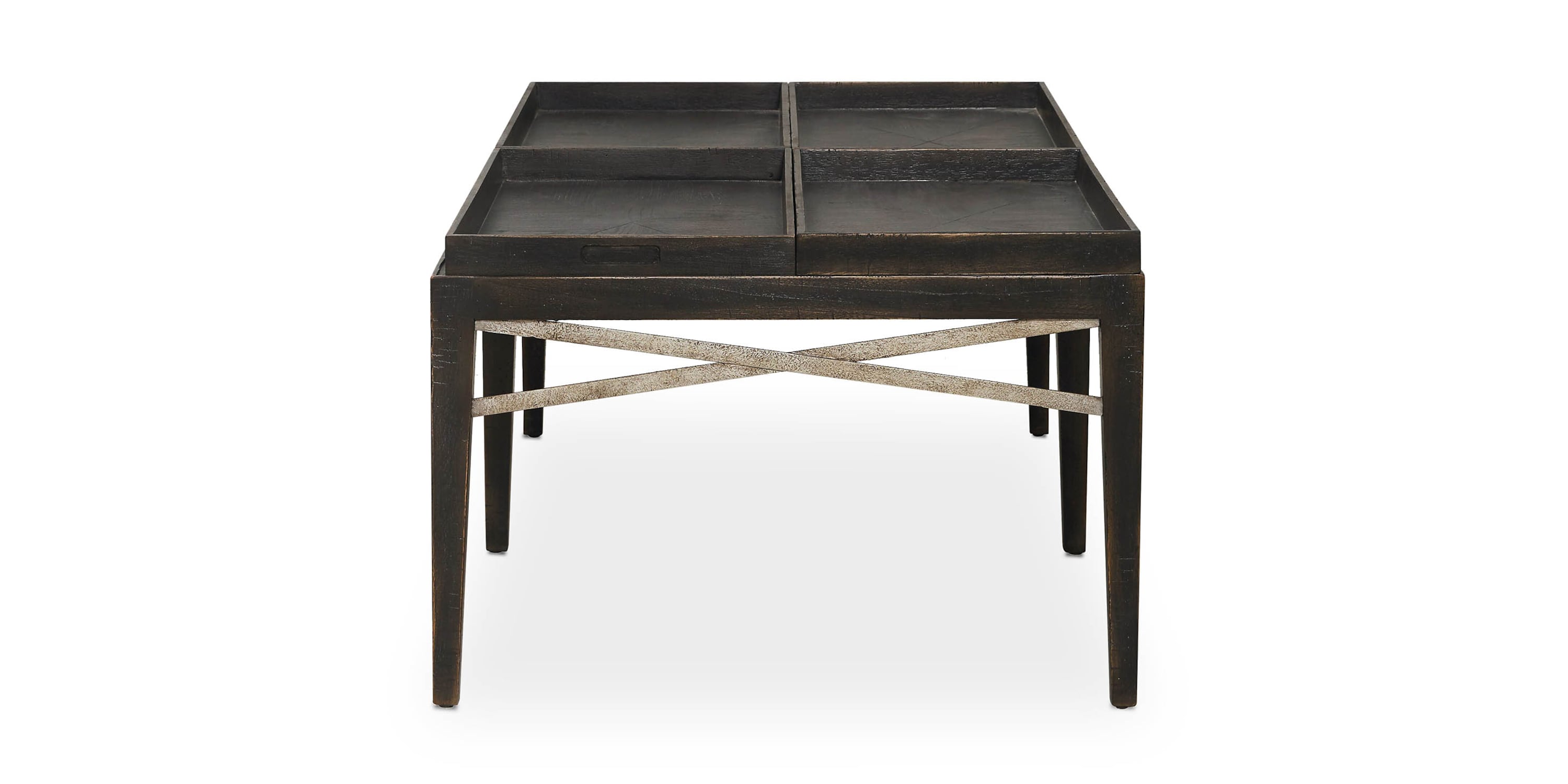 Woodridge Cavern Black Rectangular Cocktail Table Bassett