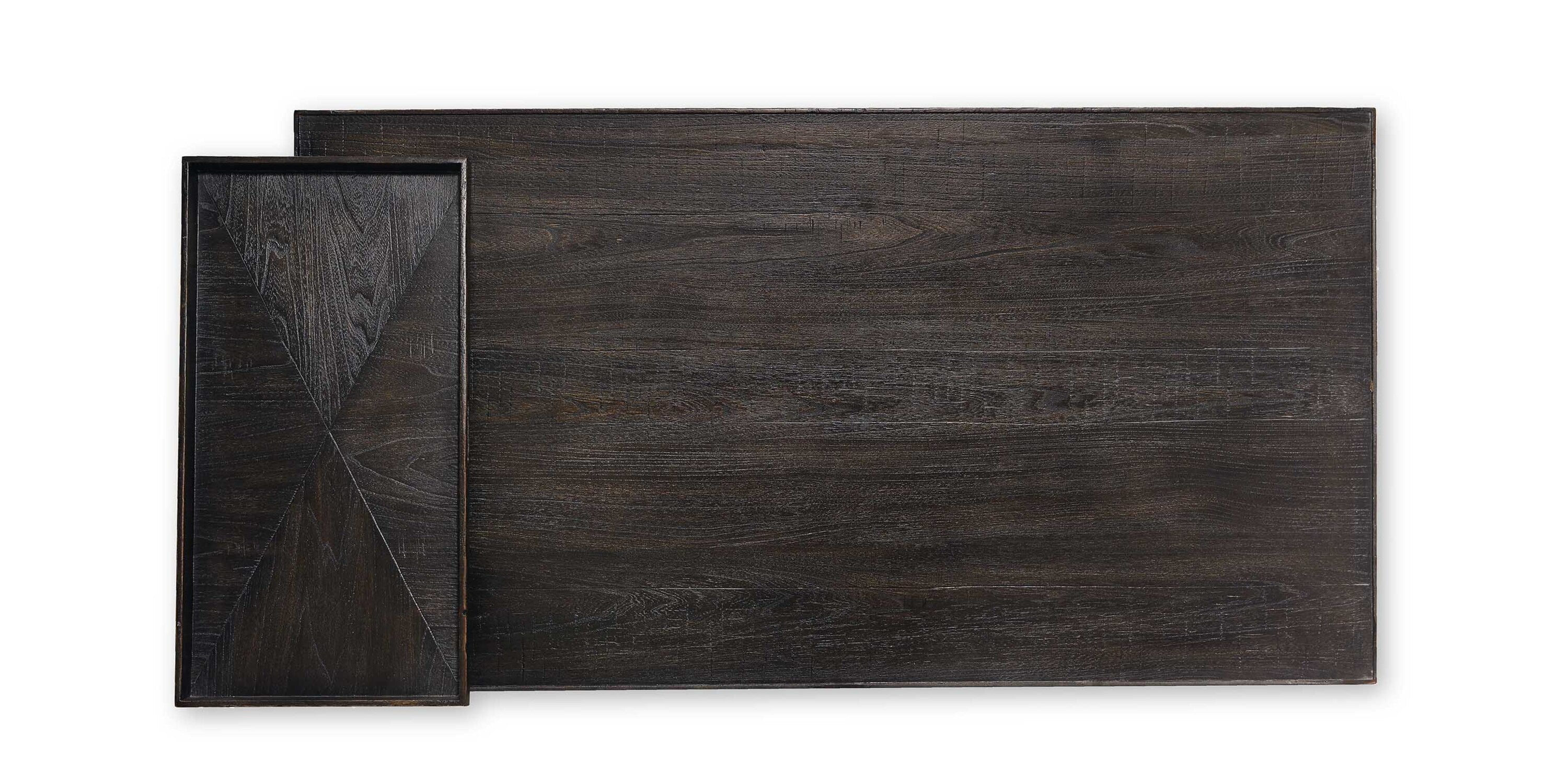 Woodridge Cavern Black Rectangular Cocktail Table Bassett