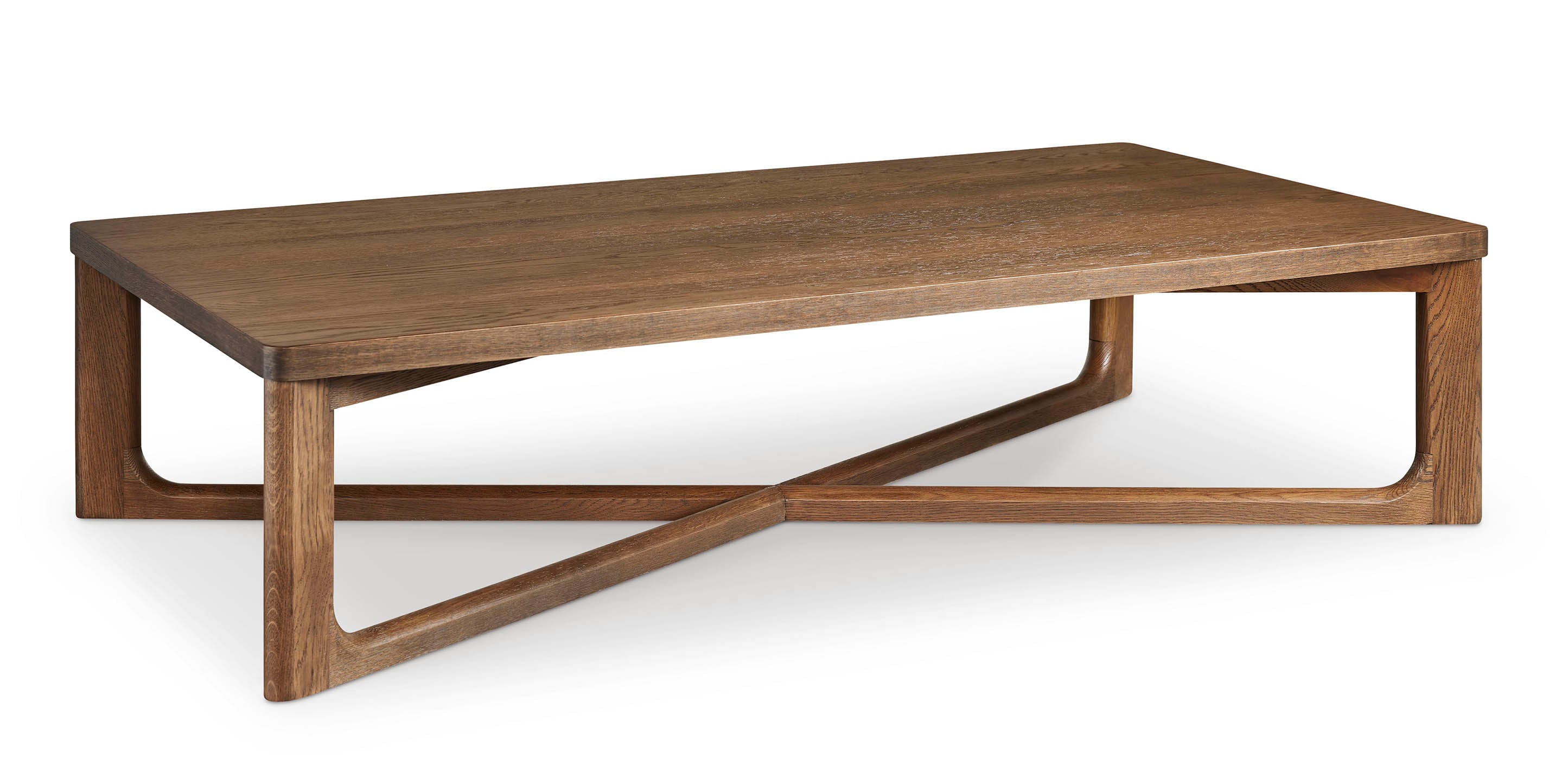 Bassett Reston Long Rectangular Cocktail Table — American-Made Oak — Summerfield finish