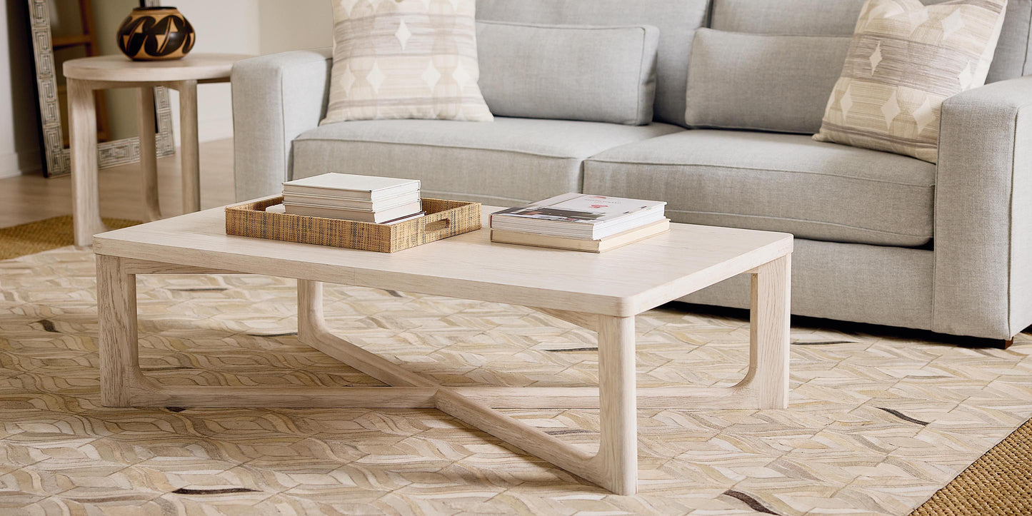 Bassett Reston Rectangular Cocktail Table — Oak, Custom Options