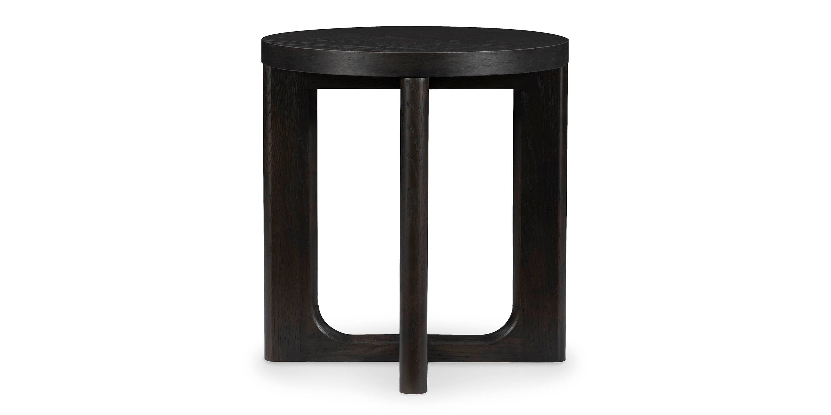 Bassett Reston Round Accent Table — Compact Oak, Made in the USA