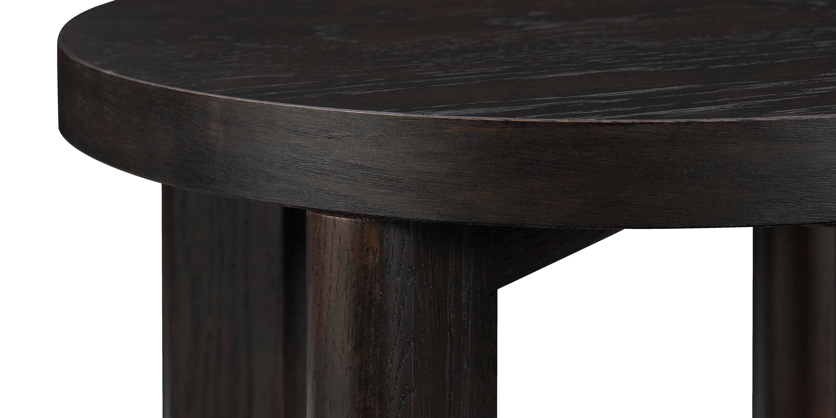 Bassett Reston Round Accent Table — Compact Oak, Made in the USA