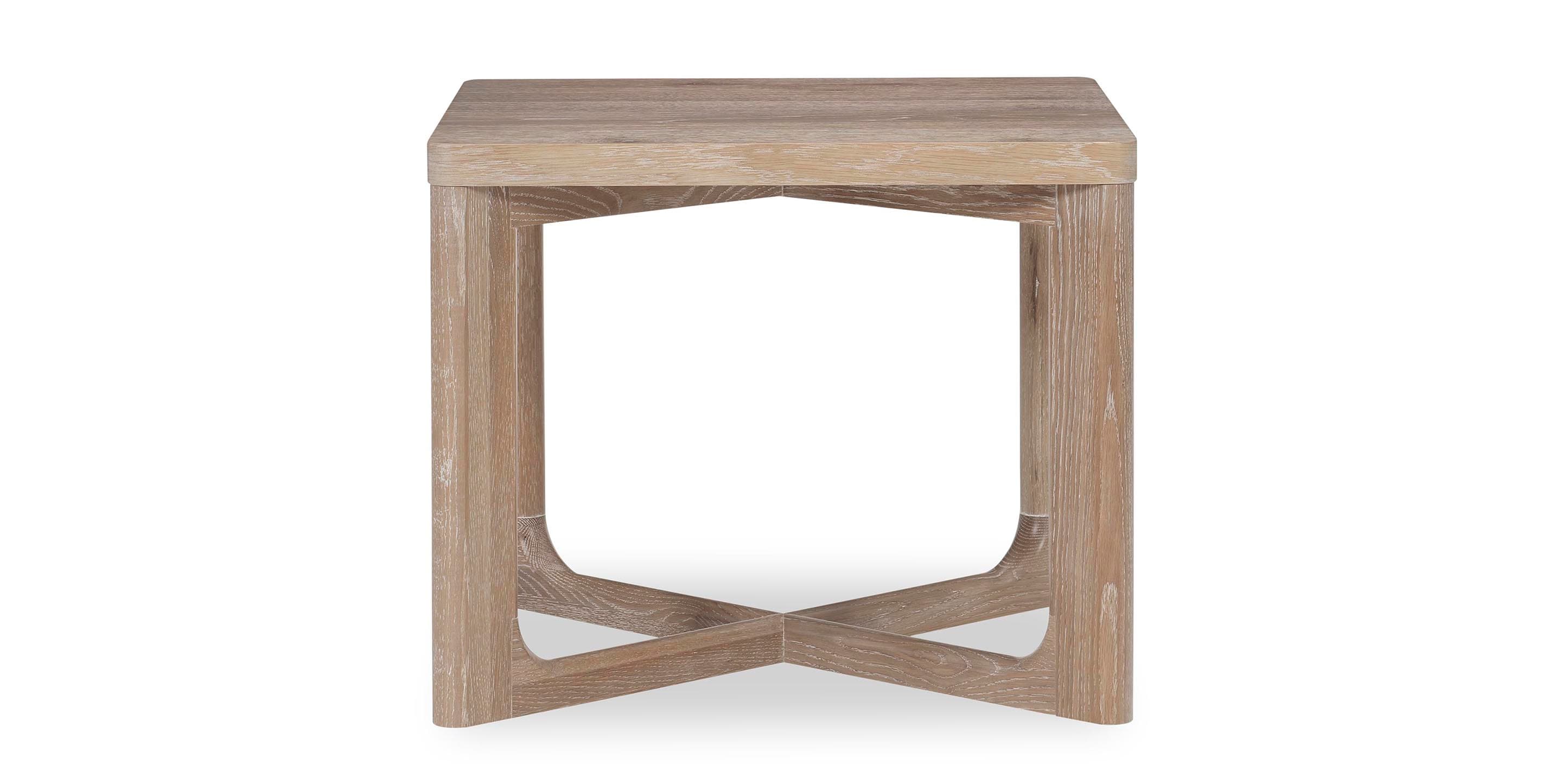 Bassett Reston Square End Table — Oak, Built in the USA