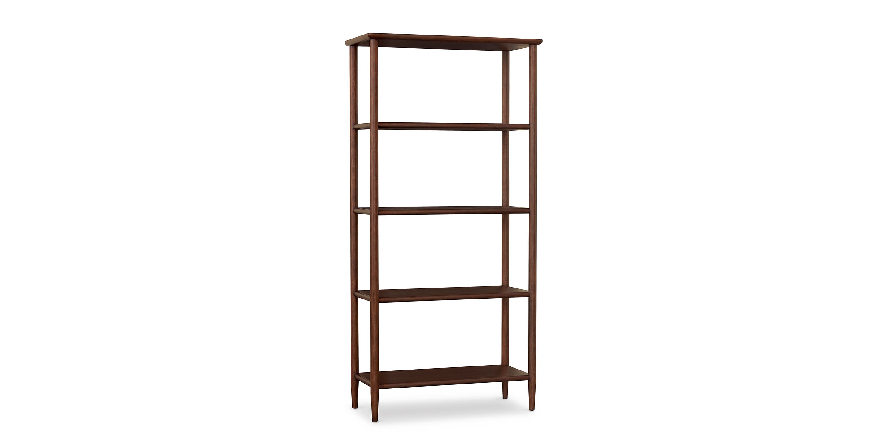 Bassett Copenhagen 40” Open Shelving Cabinet — Walnut, Made in USA Bassett Cabinet