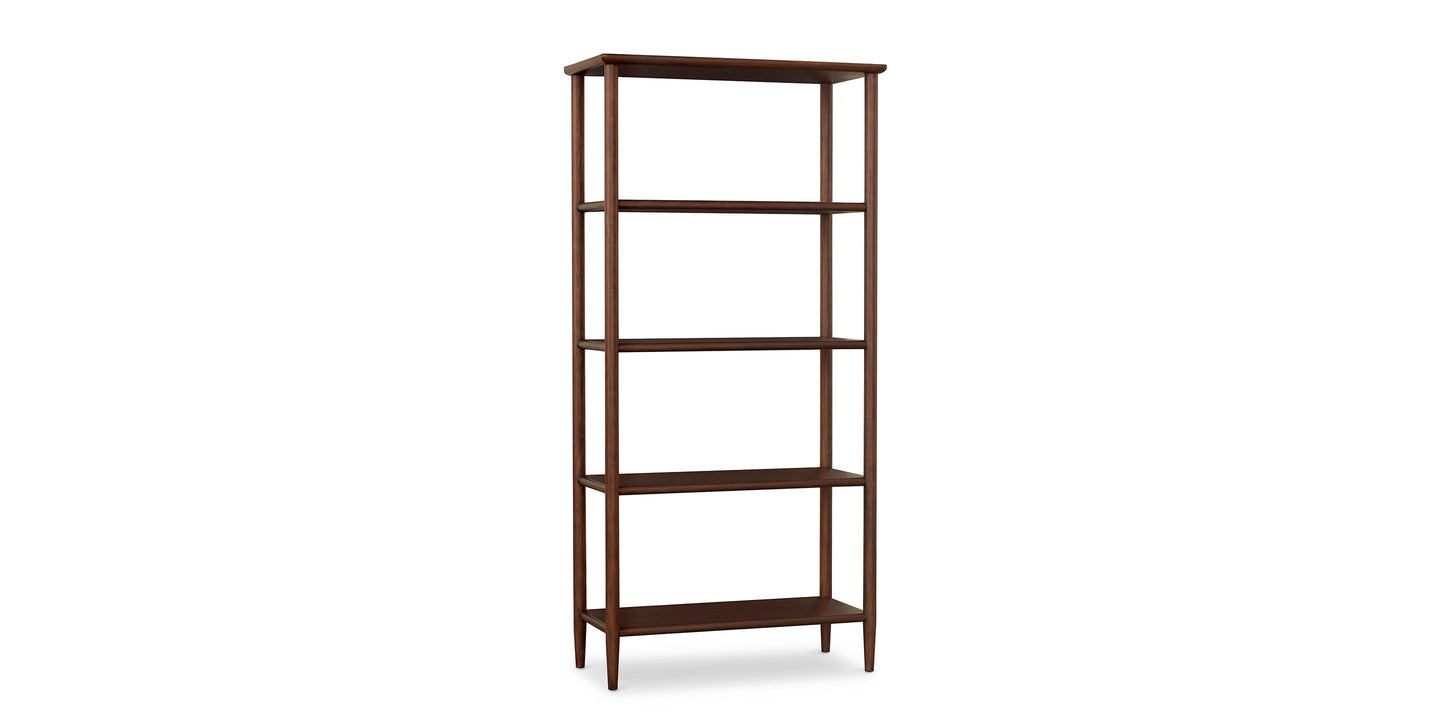 Bassett Copenhagen 40” Open Shelving Cabinet — Walnut, Made in USA Bassett Cabinet