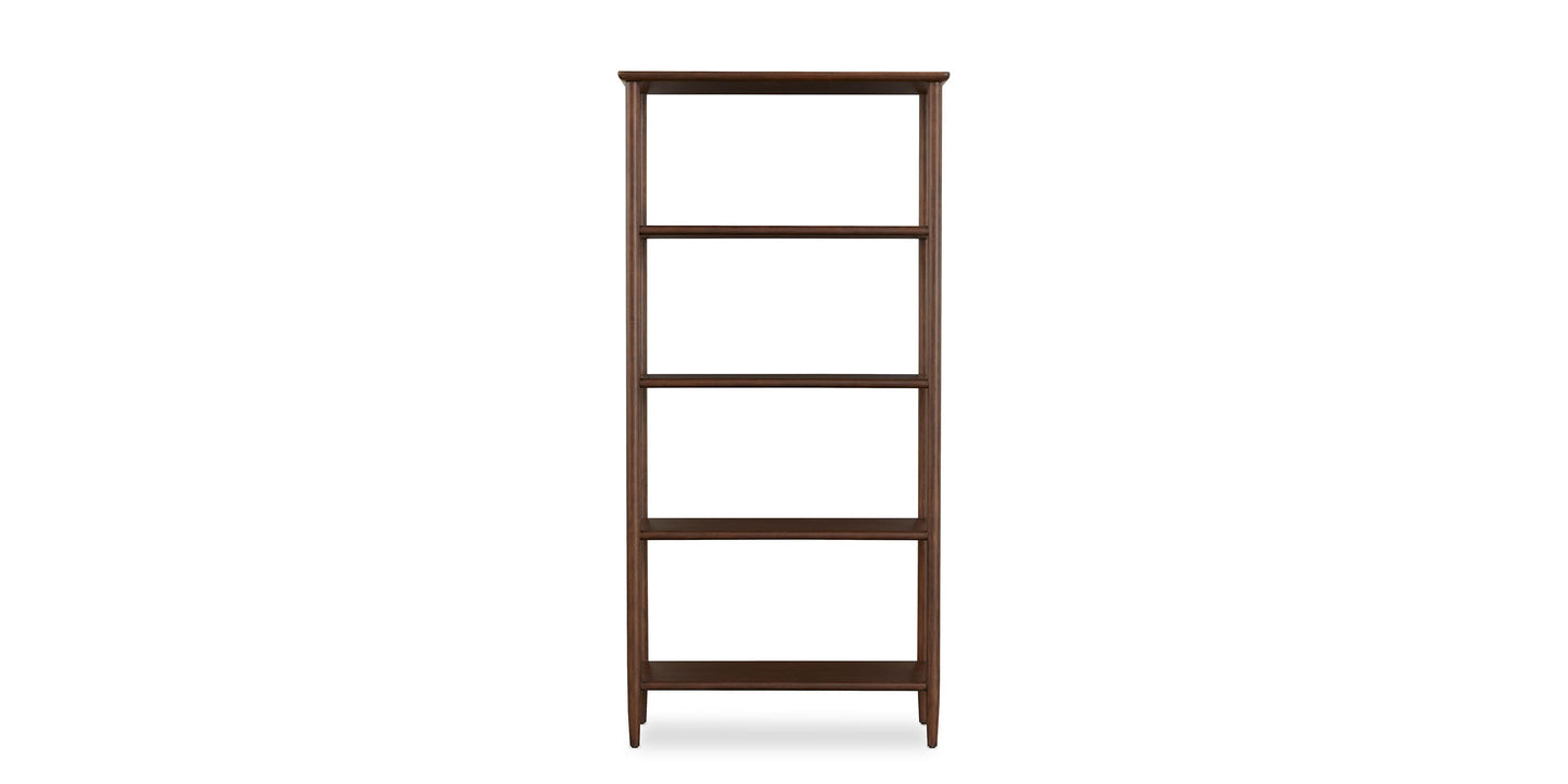 Bassett Copenhagen 40” Open Shelving Cabinet — Walnut, Made in USA Bassett Cabinet