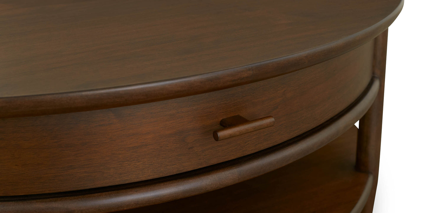 Bassett Copenhagen 48" Round Cocktail Table — Mid-Century Walnut Bassett Coffee Table