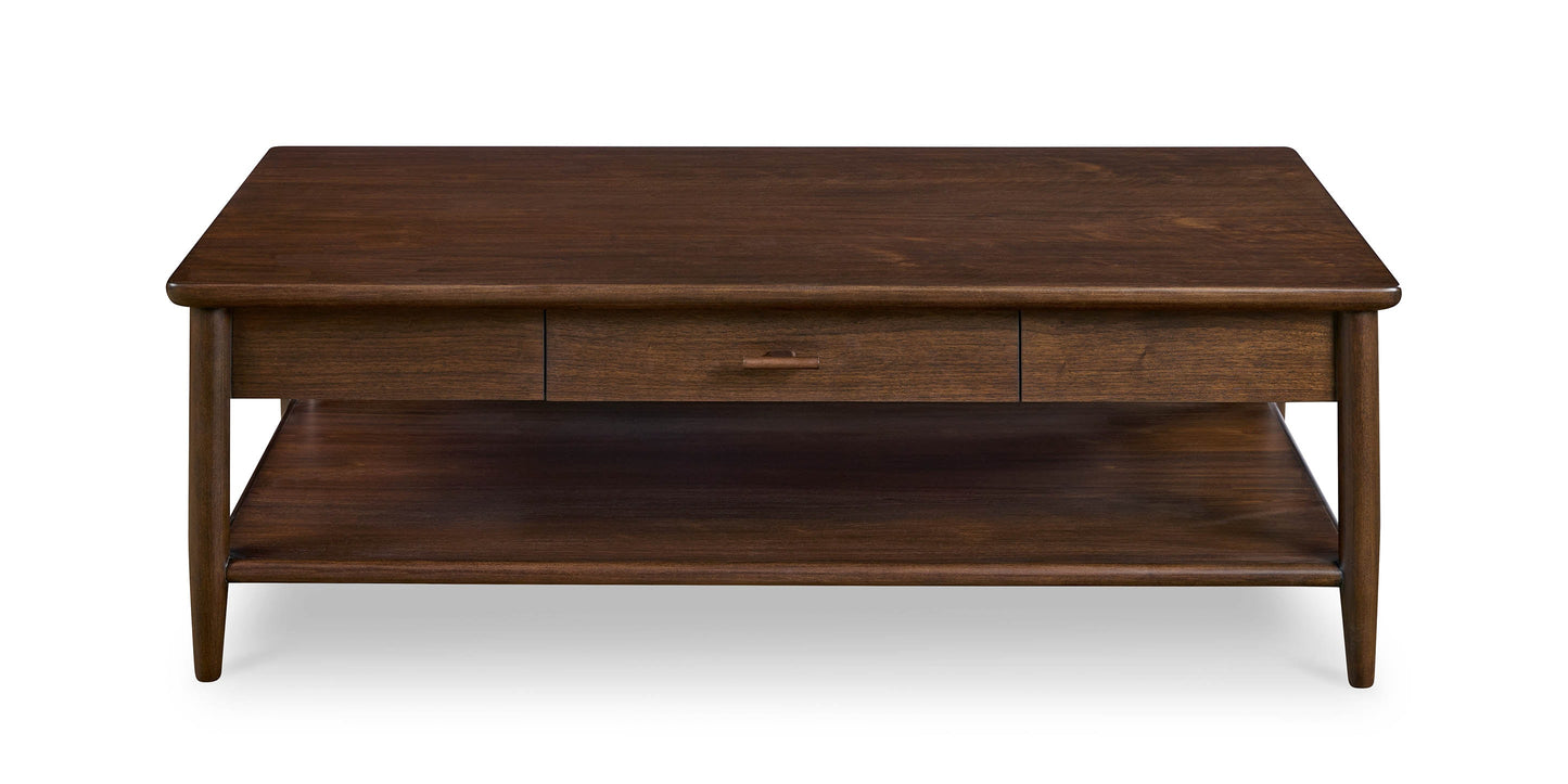 Bassett Copenhagen 52" Rectangle Cocktail Table — Walnut, Made in USA Bassett Coffee Table
