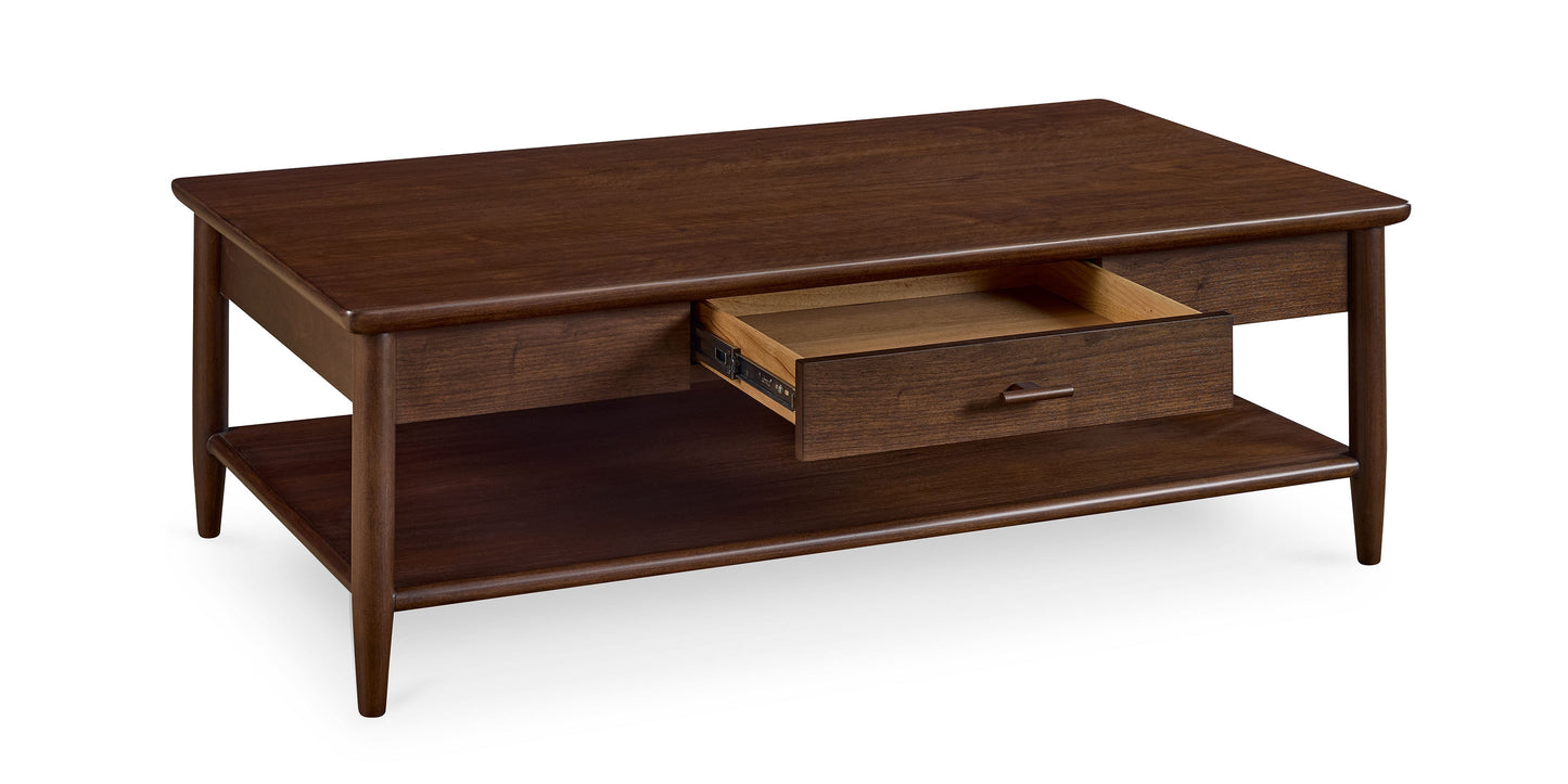 Bassett Copenhagen 52" Rectangle Cocktail Table — Walnut, Made in USA Bassett Coffee Table