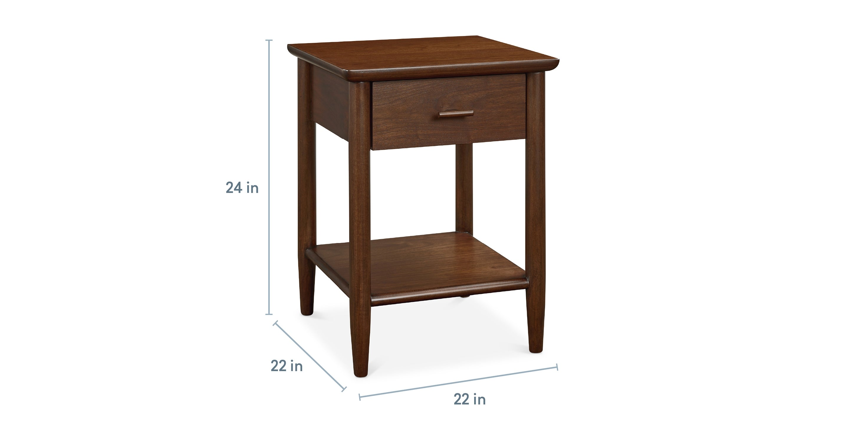 Bassett Copenhagen Square End Table — Walnut, Made in the USA Bassett End Table