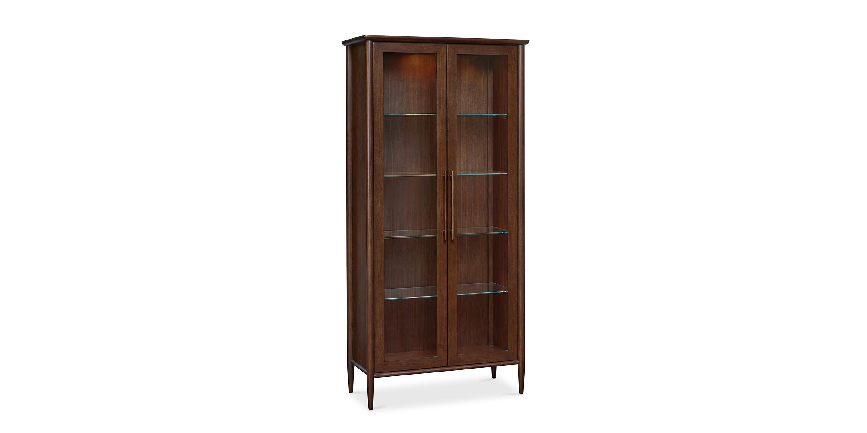 Bassett Copenhagen 40” Display Cabinet — Mid-Century Walnut Bassett Cabinet