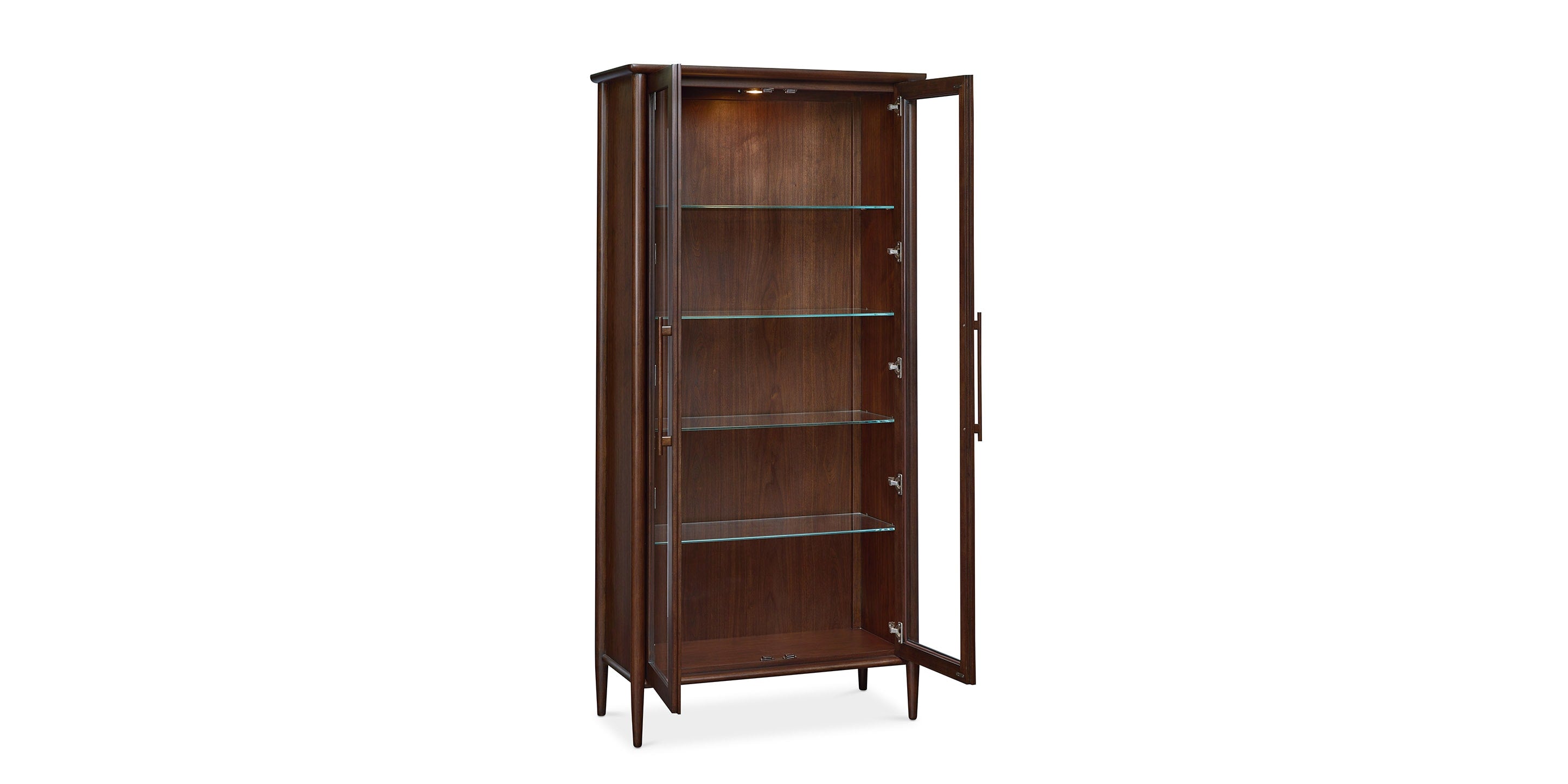 Bassett Copenhagen 40” Display Cabinet — Mid-Century Walnut Bassett Cabinet