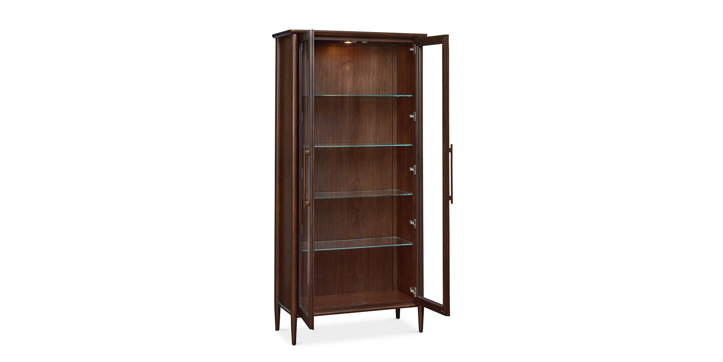 Bassett Copenhagen 40” Display Cabinet — Mid-Century Walnut Bassett Cabinet