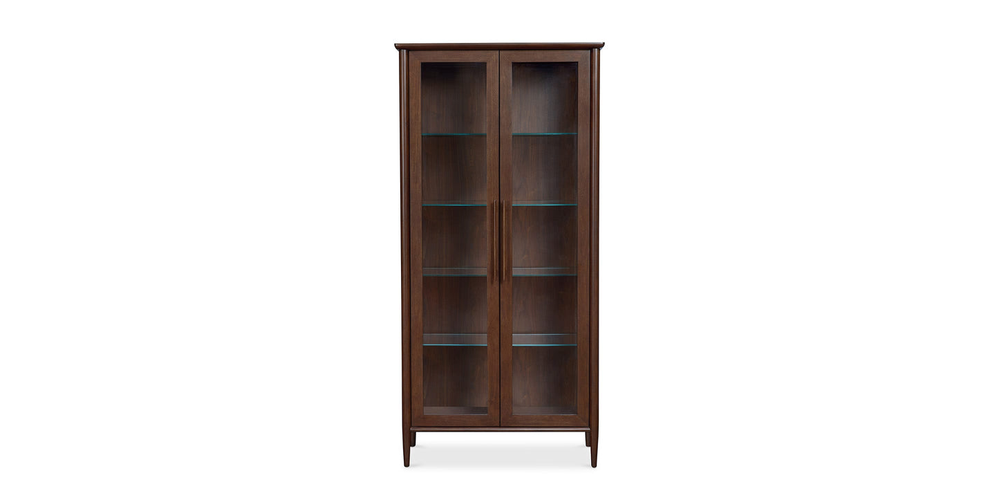 Bassett Copenhagen 40” Display Cabinet — Mid-Century Walnut Bassett Cabinet