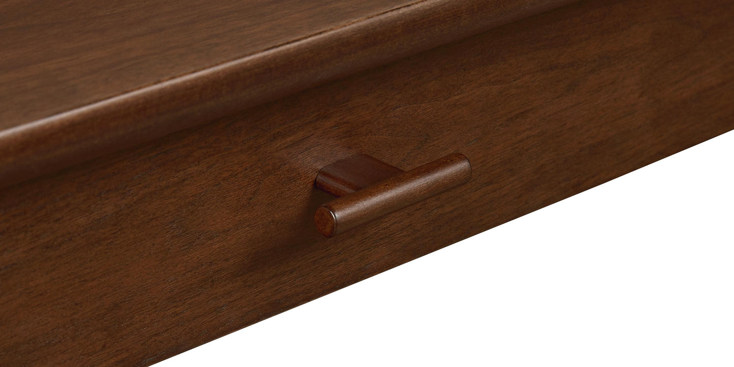 Bassett Copenhagen 60" Console Table — Slim Danish Modern Walnut Bassett Console Table