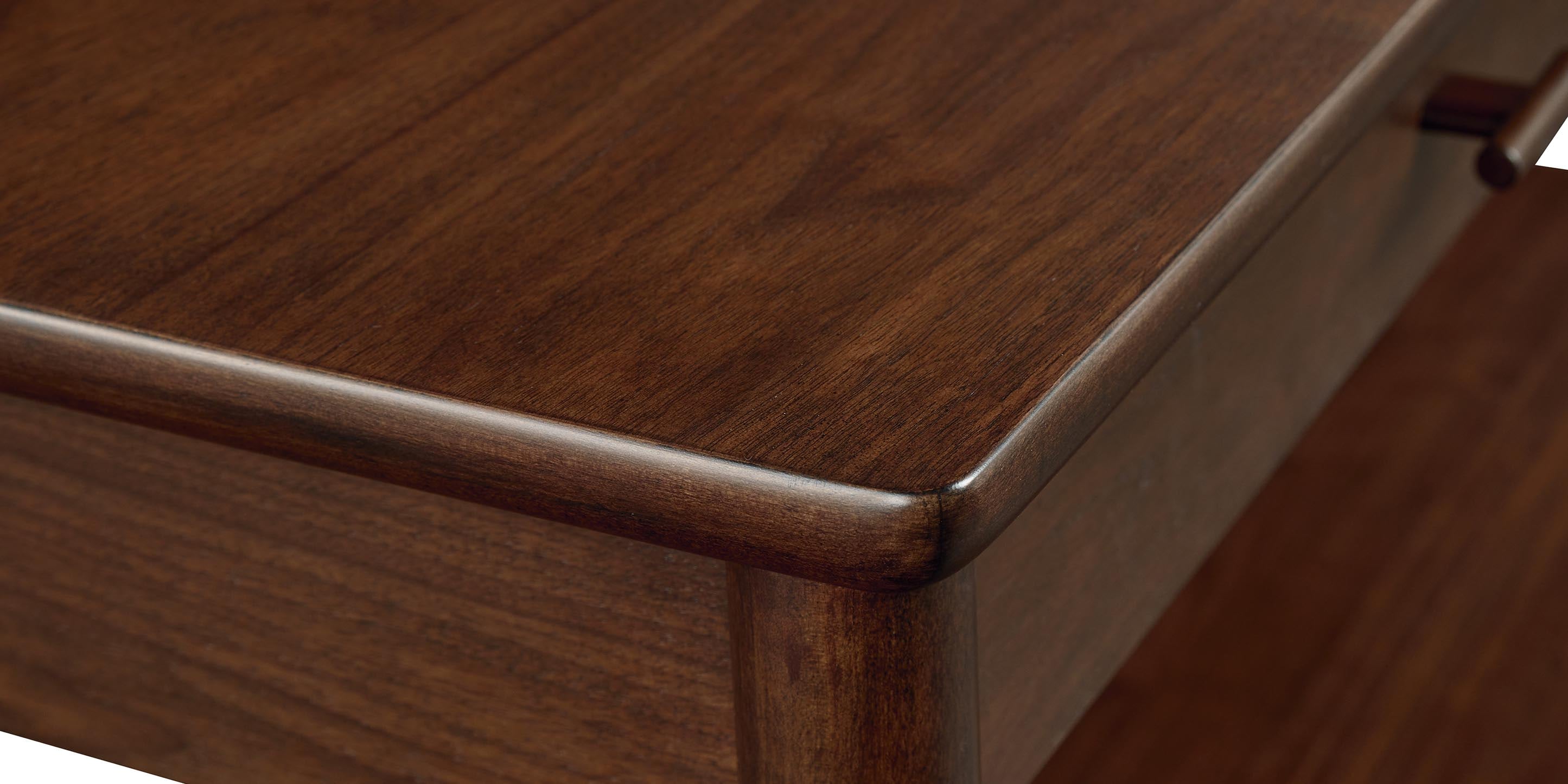 Bassett Copenhagen 60" Console Table — Slim Danish Modern Walnut Bassett Console Table
