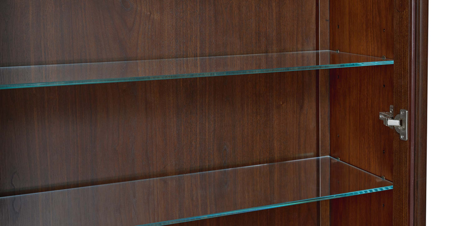 Bassett Copenhagen 40” Glass-Wood Storage Cabinet — Danish Modern Walnut Bassett Cabinet