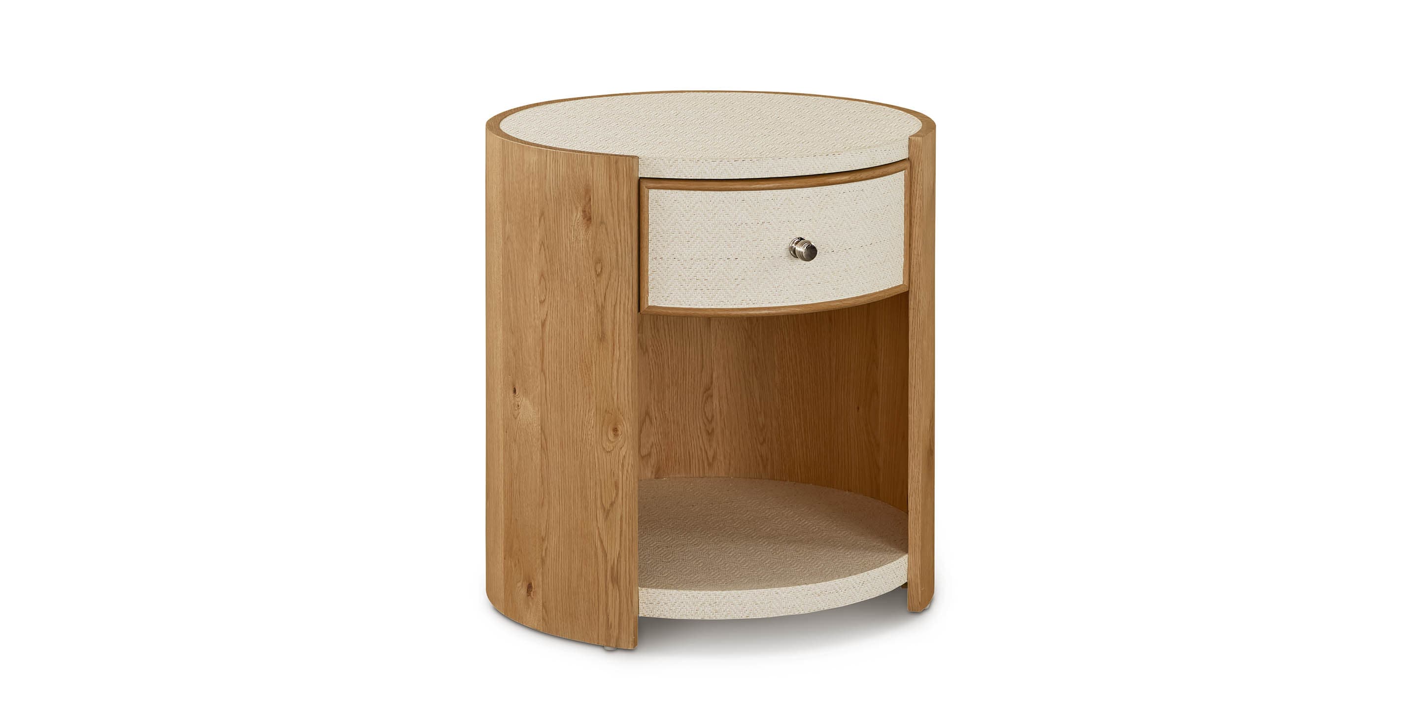 Bassett Newbury Round End Table — Circular Detail, Made in USA Bassett End Table