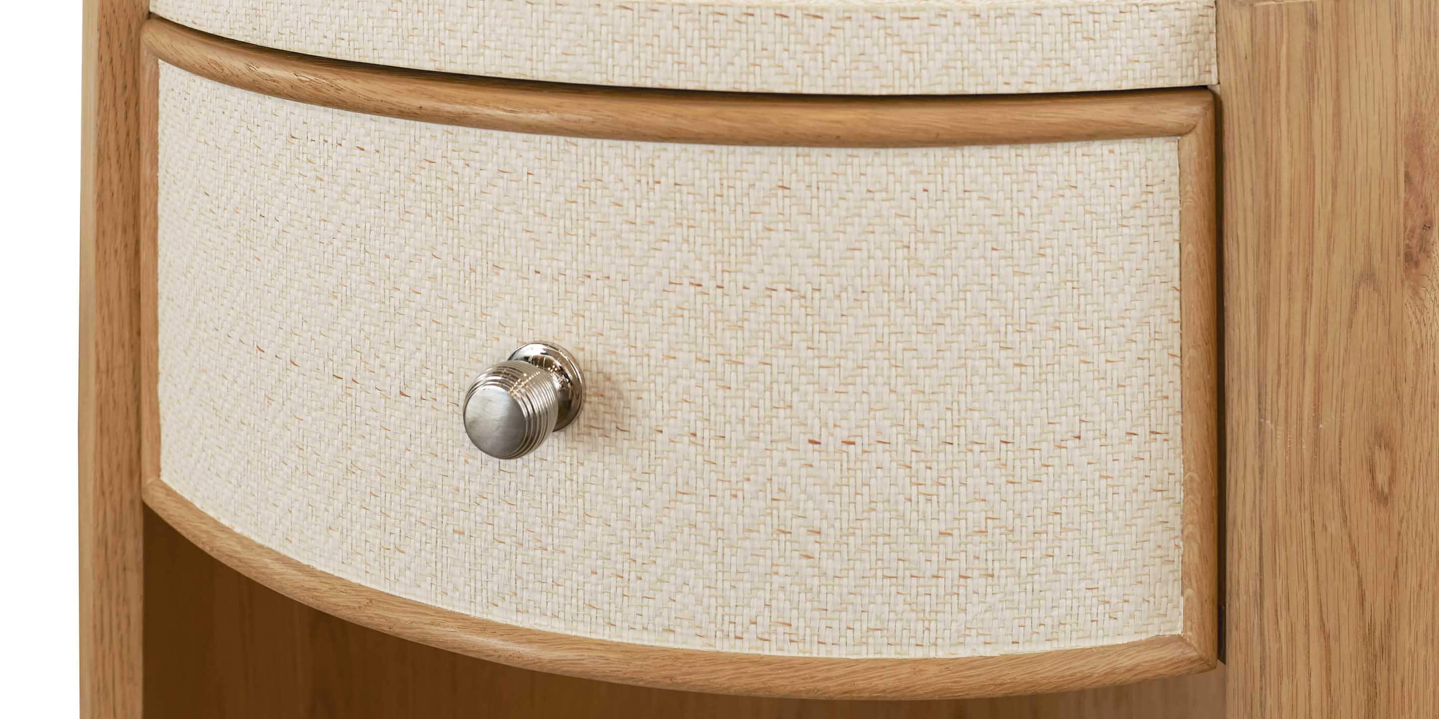 Bassett Newbury Round End Table — Circular Detail, Made in USA Bassett End Table
