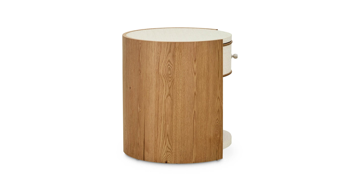 Bassett Newbury Round End Table — Circular Detail, Made in USA Bassett End Table