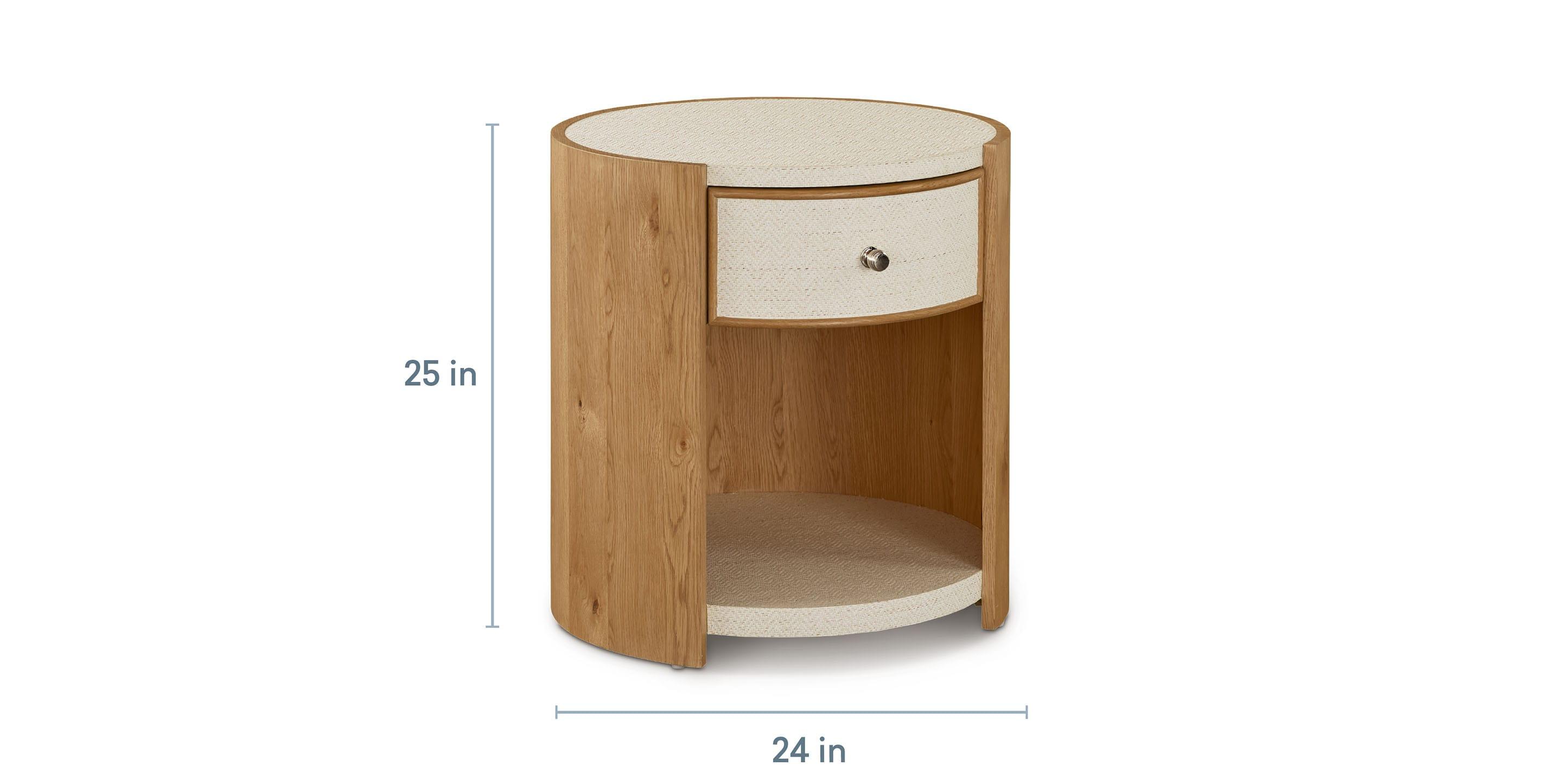 Bassett Newbury Round End Table — Circular Detail, Made in USA Bassett End Table