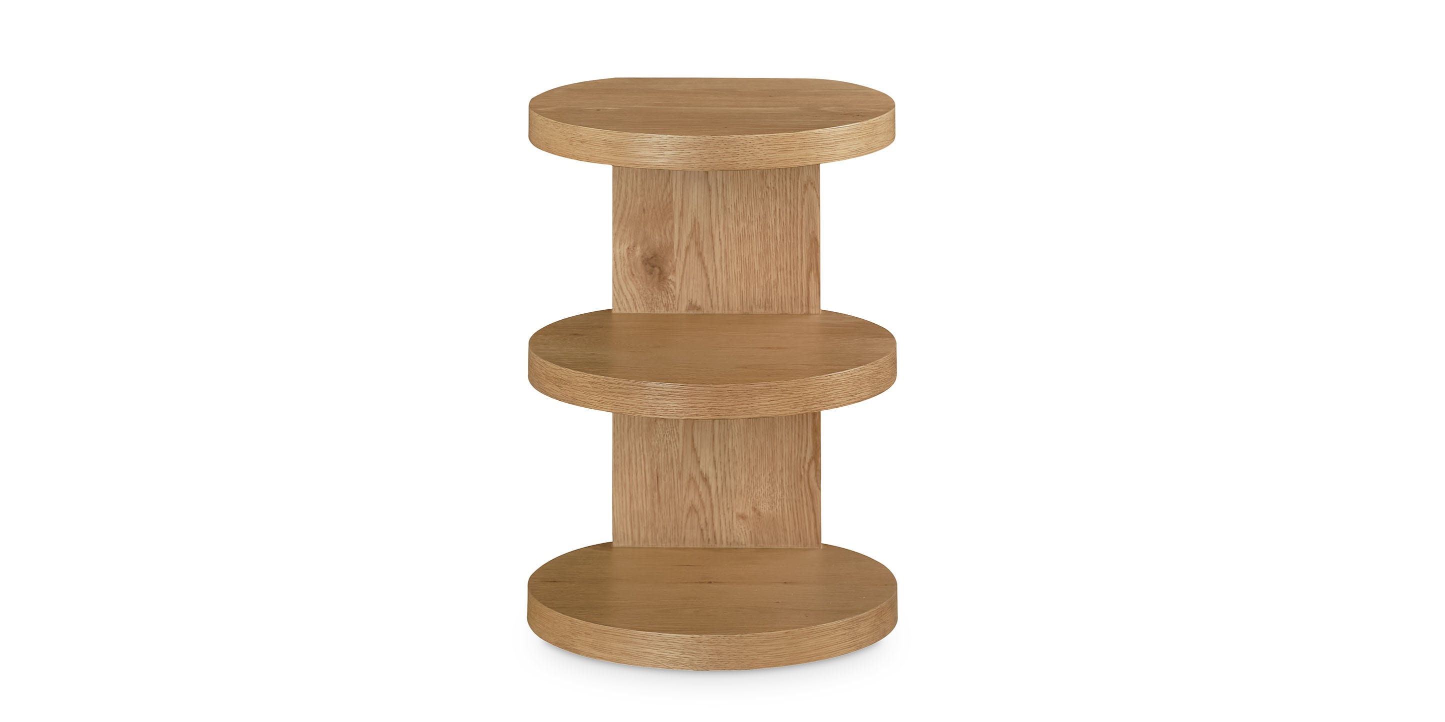 Bassett Newbury Spot Tier Side Table — Two Tiers, Made in the USA — Natural finish
