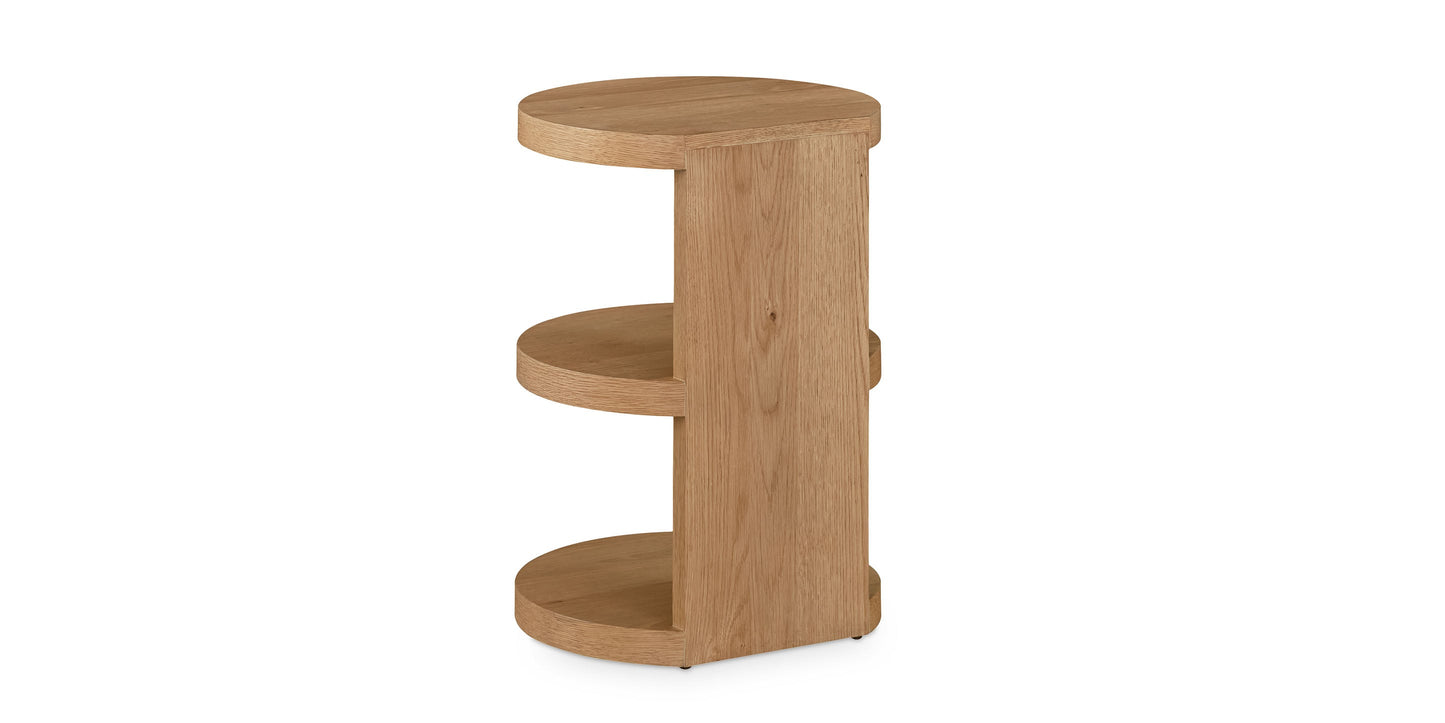 Bassett Newbury Spot Tier Side Table — Two Tiers, Made in the USA — Natural finish